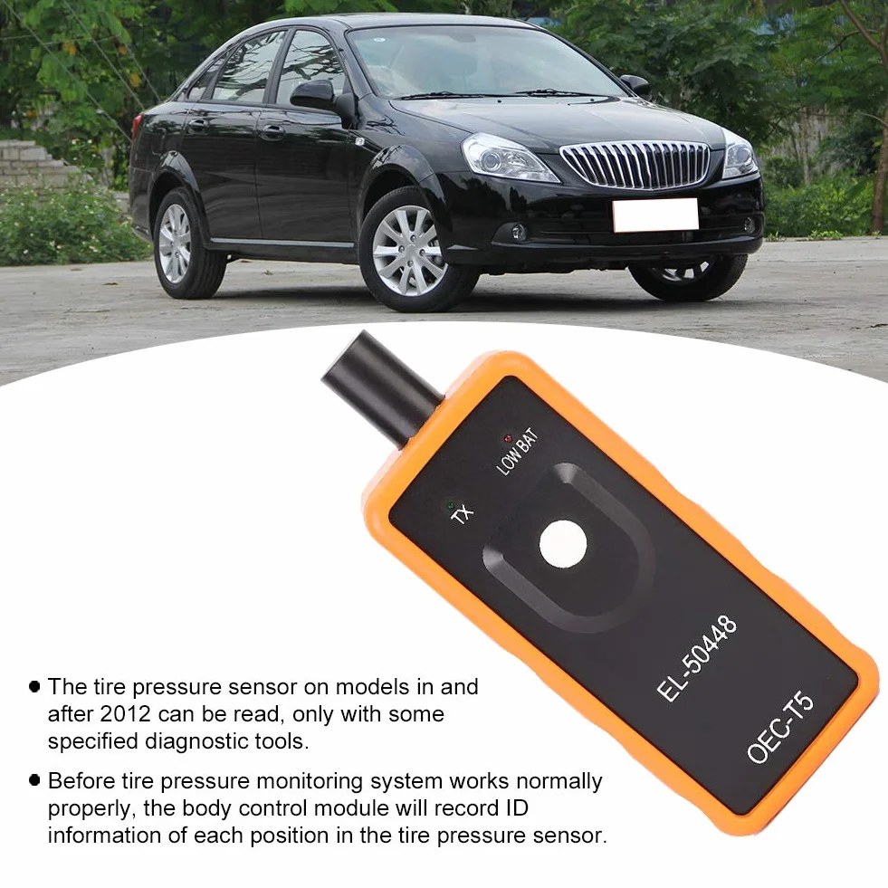 Narzędzie do Resetowania Ciśnienia w Oponach, Narzędzie do Aktywacji Ciśnienia w Oponach 9V Uniwersalny Czujnik Ciśnienia w Oponach TPMS Reset Relearn Narzędzie do EL-50448 Wersji