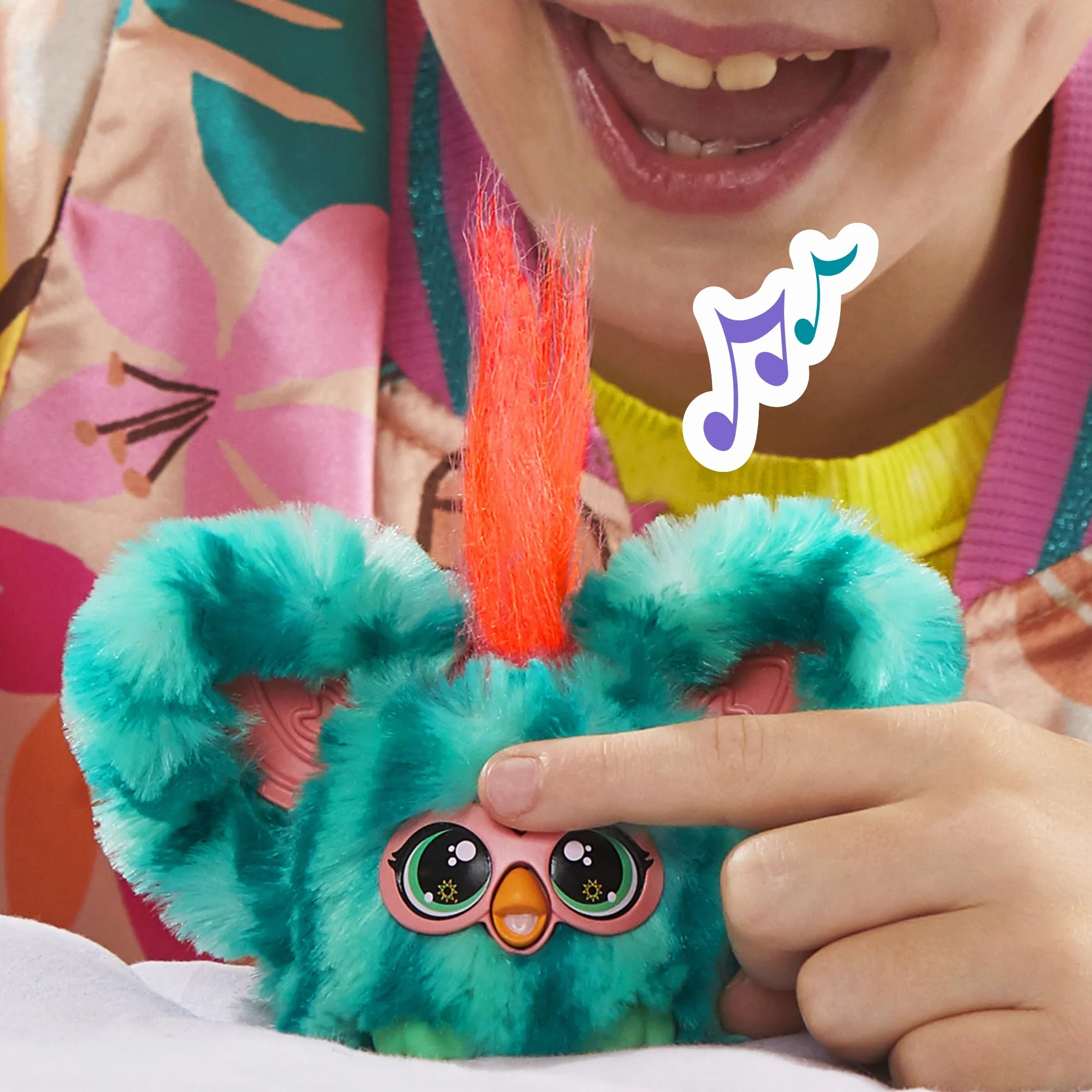 Furby Furblets Miniaturowy przyjaciel Mello-Nee, ponad 45 dźwięków, muzyka w stylu letniego odpoczynku i frazy w j. furbijskim, elektroniczne zabawki pluszowe dla dziewczynek i chłopców