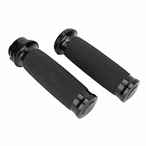 Chwyty kierownicy Suuonee, 1 para uniwersalnych manetek motocyklowych 25 mm Aluminium + guma antypo?lizgowa [srebrna]