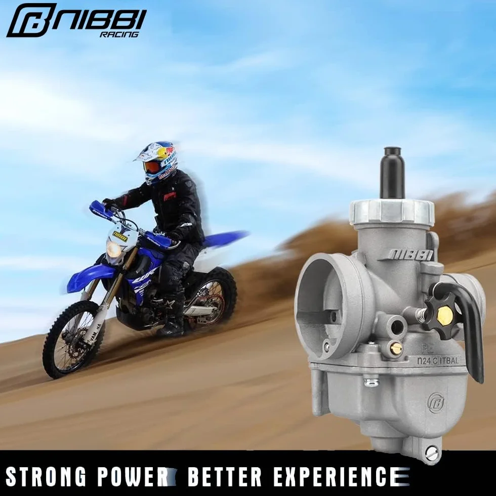 NIBBI PE24mm Vergaser Motorrad Vergaser mit Carb Jets pasuje do 125 cm³ - 150 cm³ do 2/4 Takt Dirt Bike Mini Bike