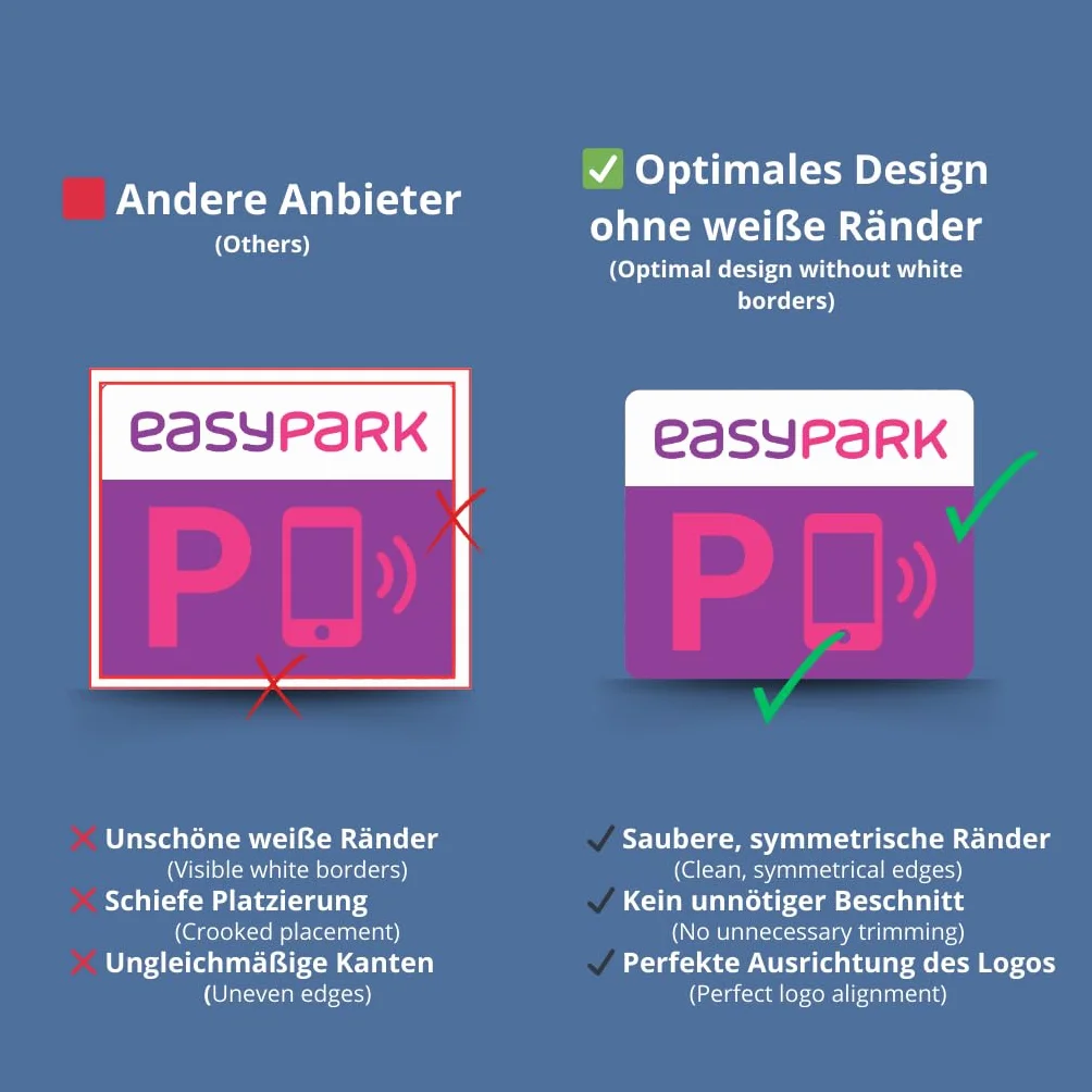 EASYPARK Easy Park naklejka na szybę – kompaktowa naklejka na samochód (5 x 4 cm) na przednią szybę | parkowanie aplikacji, winieta samochodowa | Made in Germany (1)
