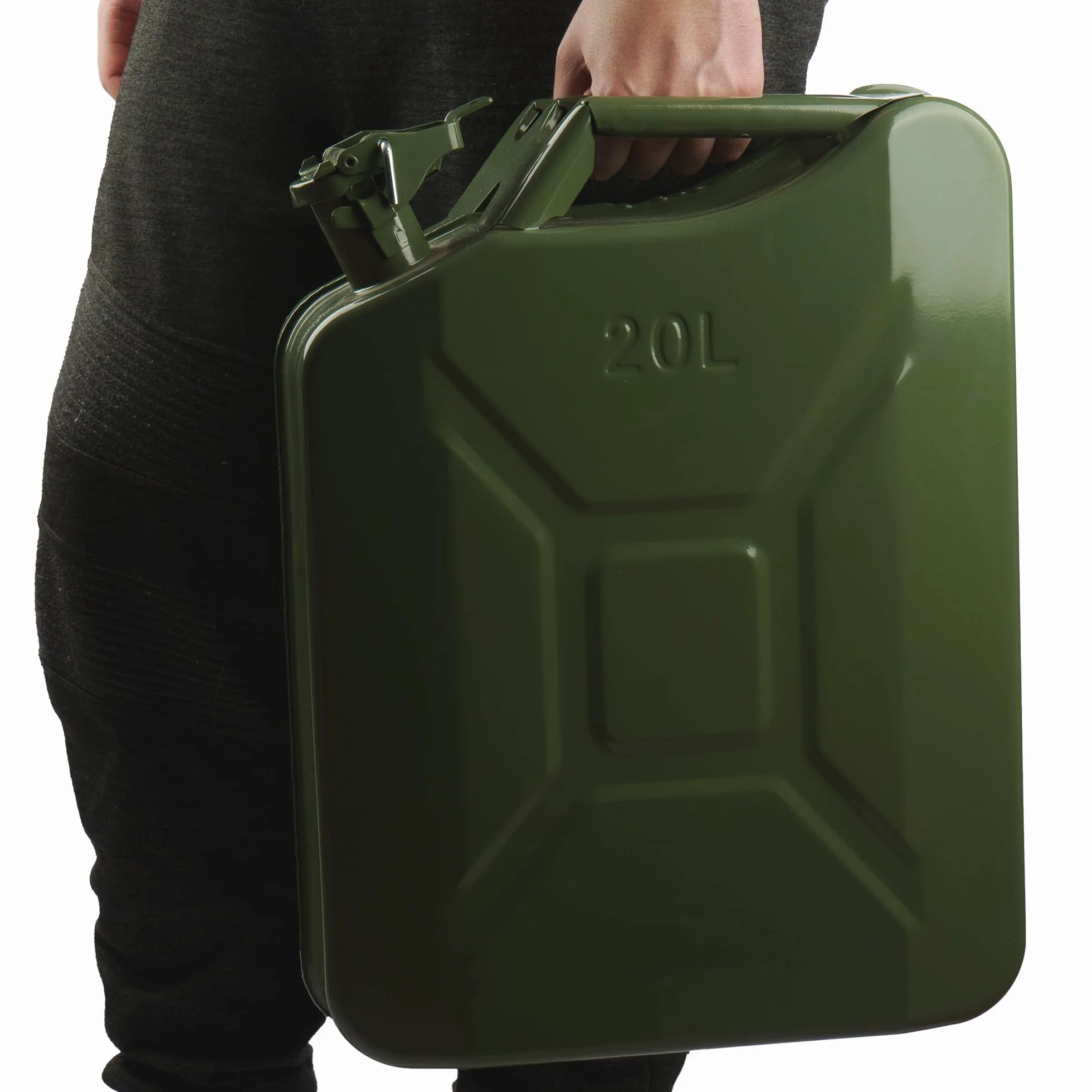 Kanister Metalowy 20L Na Paliwo Olej Benzynę Ciemnozielony 46x36x17 cm