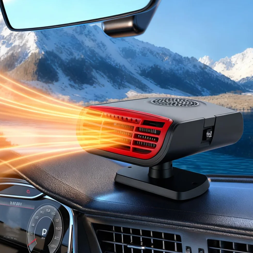 Przenośny grzejnik samochodowy 12 V Defroster szyby 2 w 1 Podstawa 360°