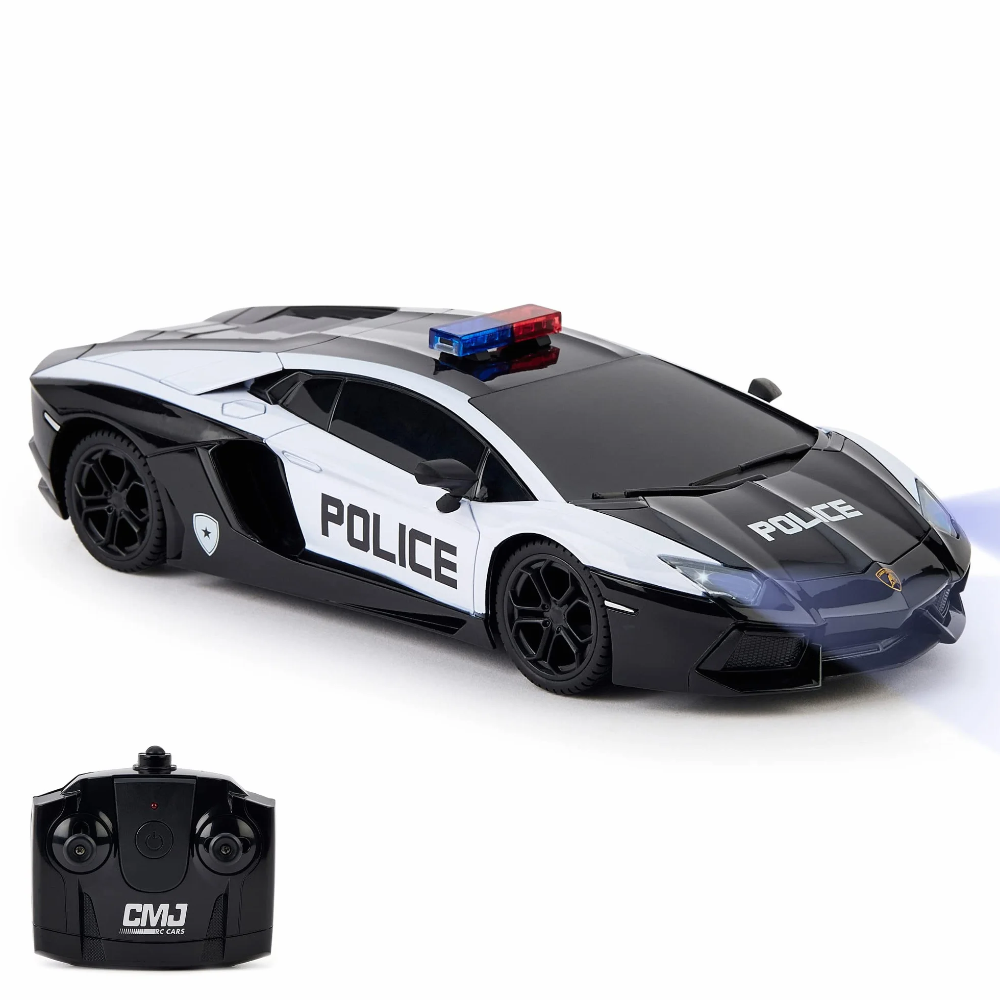 CMJ RC Cars Lamborghini Aventador LP700-4 samochód policyjny oficjalnie licencjonowany samochód zdalnie sterowany samochód w skali 1:24 światła robocze 2,4 GHz