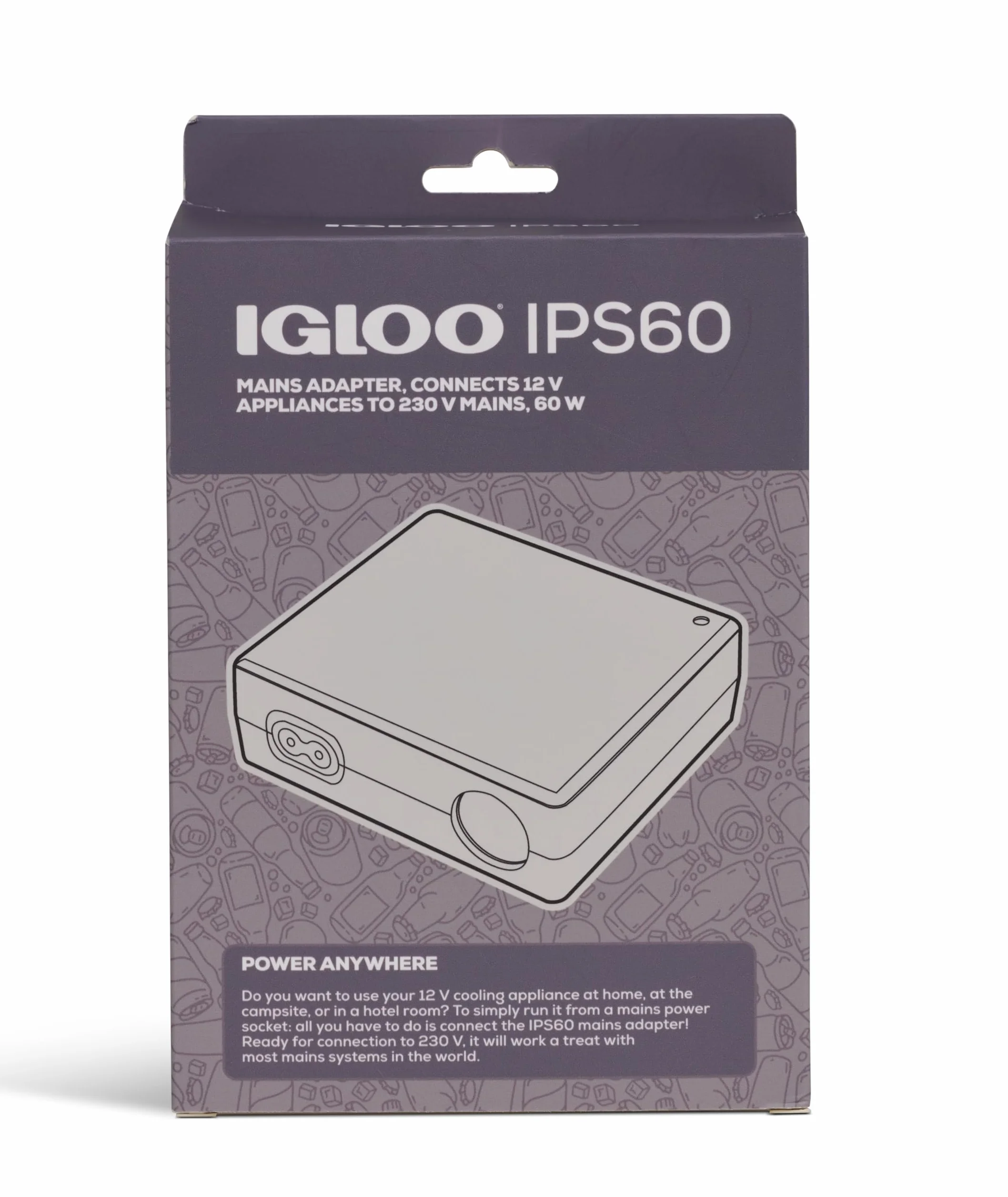 IGLOO IPS60 Przetwornica 12V / Konwerter – adapter do lodówek termoelektrycznych przez gniazdo zapalniczki – niezawodny, kompaktowy & bezpieczny – idealny do auta, kampera, łodzi & outdoor