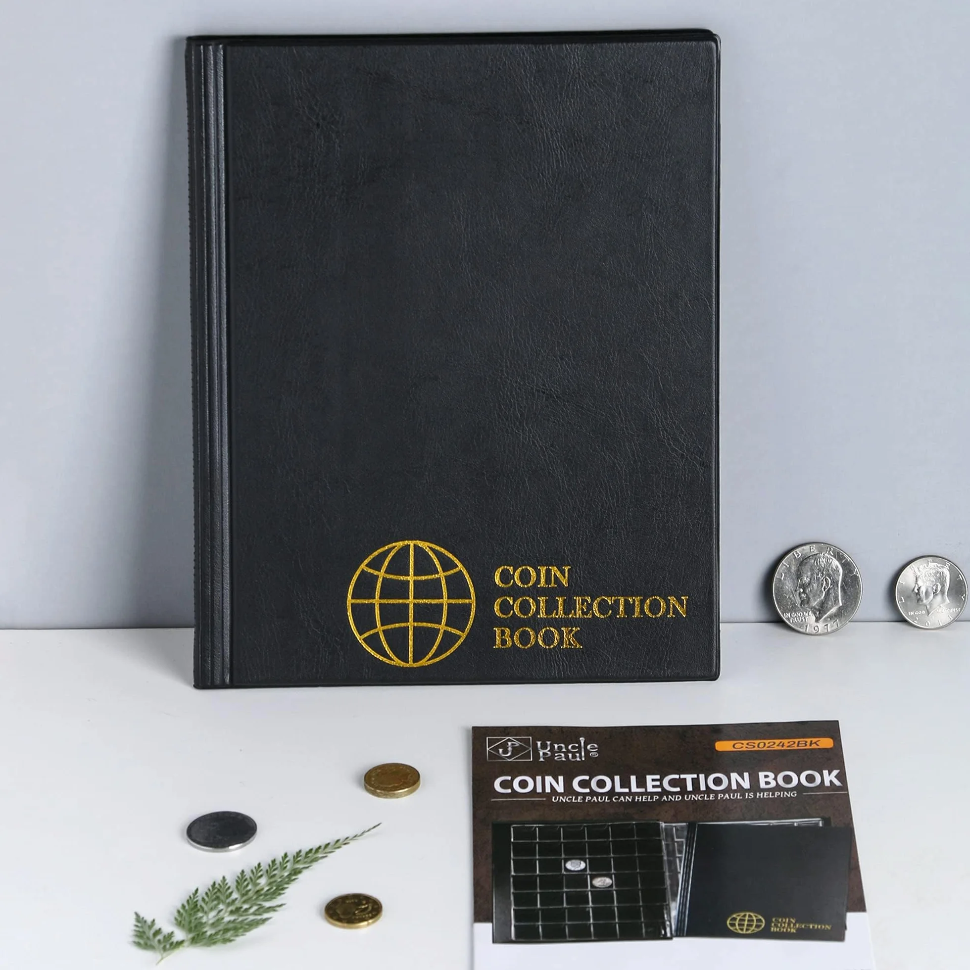 420 kieszeni album na monety – 3 x 2,8 cm kratka czarna książka na monety 10 stron uchwyt na monety rozmiar litery książka do przechowywania monet 3 x 2,8 cm kieszeń CS0242BK