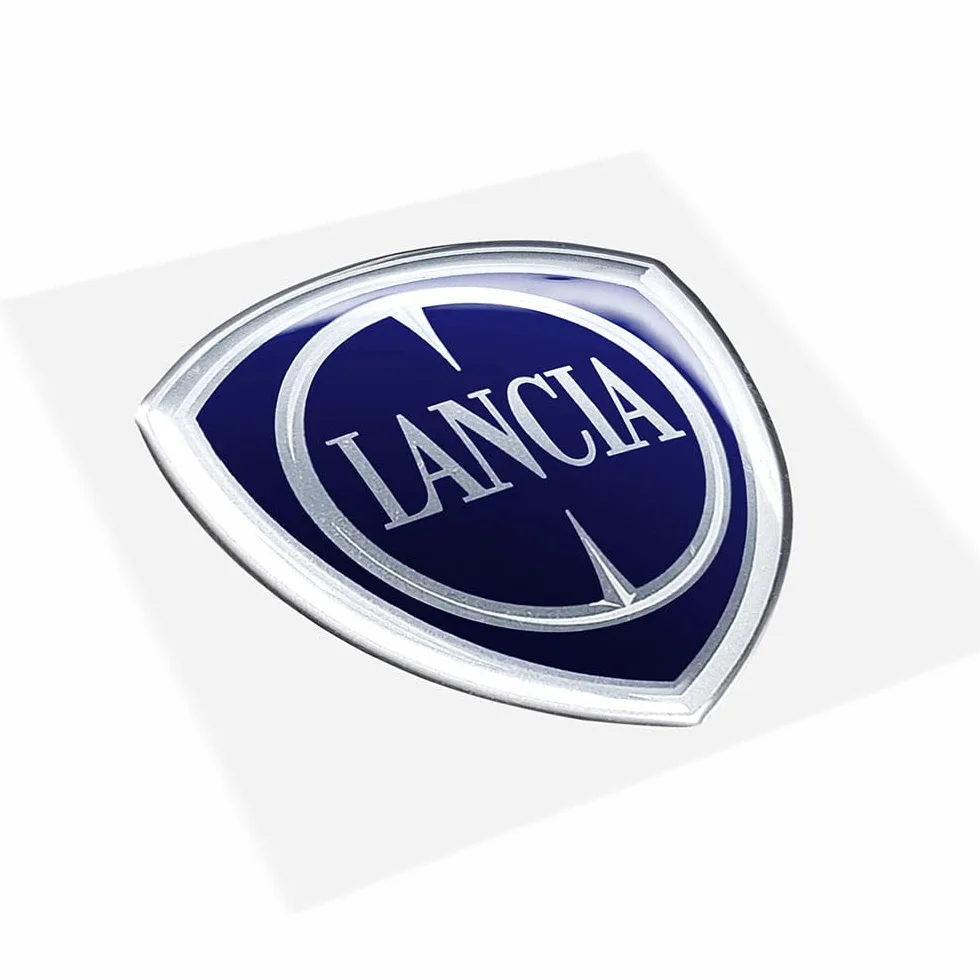 Lancia 21262 Oficjalna naklejka 3D z logo na Ypsilon, przód, 58 x 60 mm