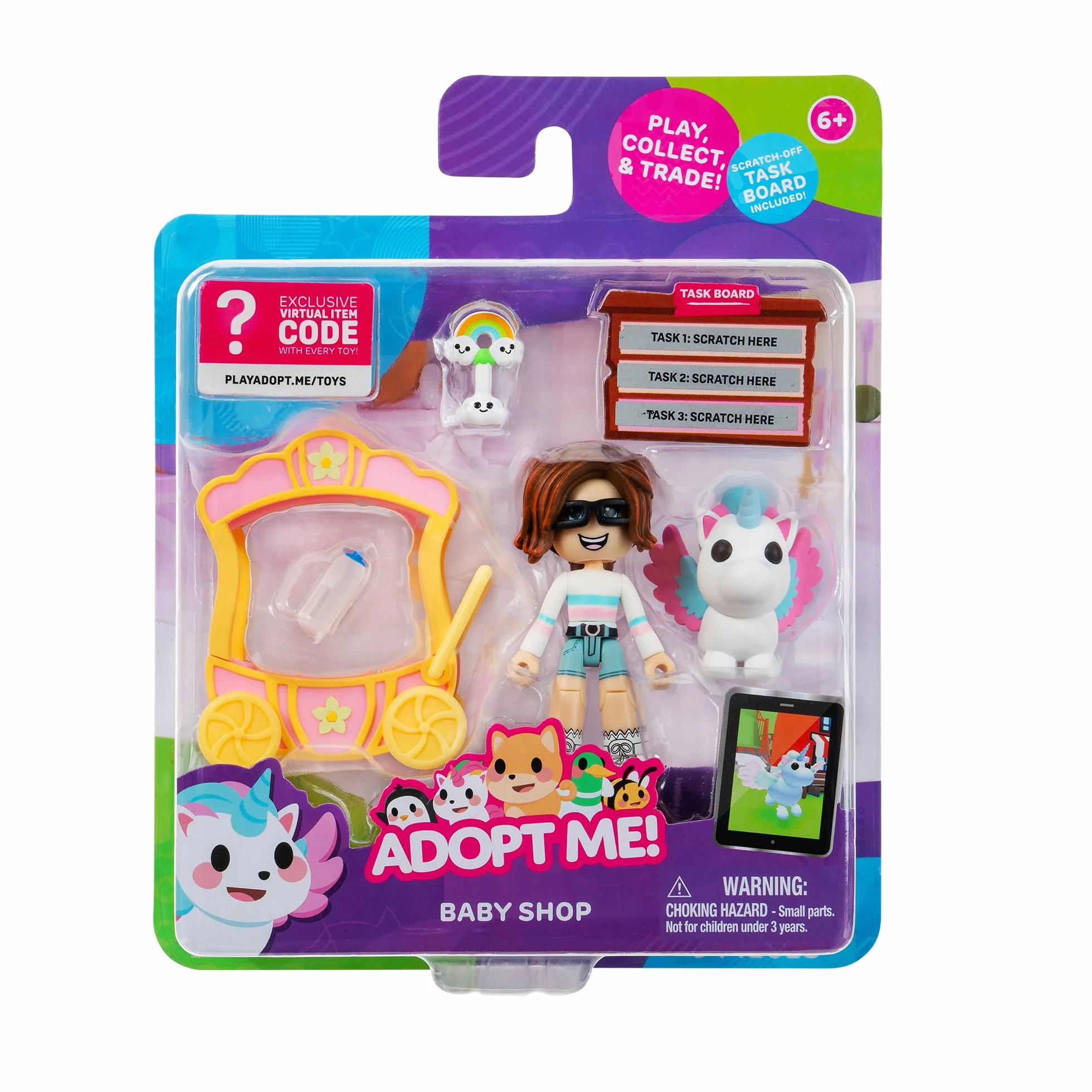 Adopt Me! Baby Shop - Pakiet Przyjaciół - Najlepsza gra online - Zabawne, Kolekcjonerskie Zabawki dla Dzieci z Ulubionymi Zwierzętami Adopt Me, Wiek 6+