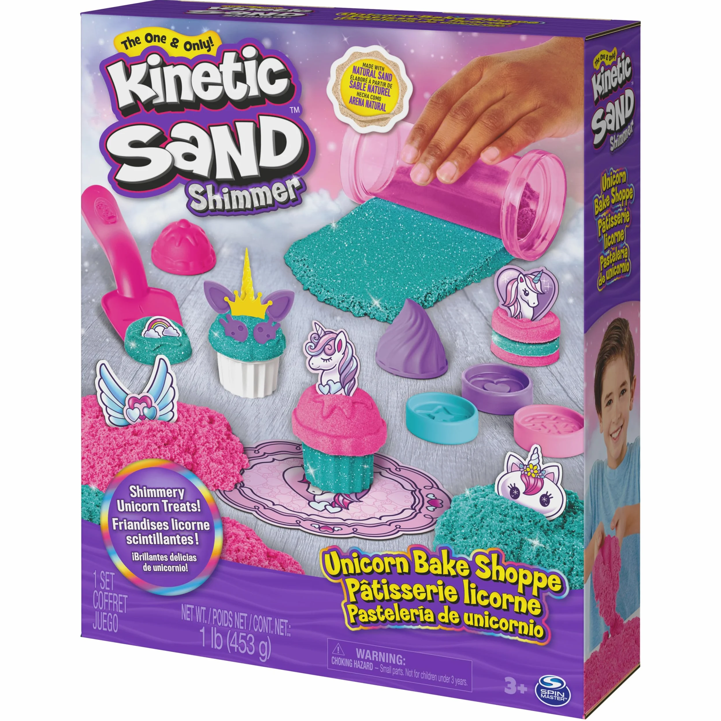 Kinetic Sand Zestaw do pieczenia jednorożca – z akcesoriami 454 g do kreatywnego odgrywania ról, od 3 lat