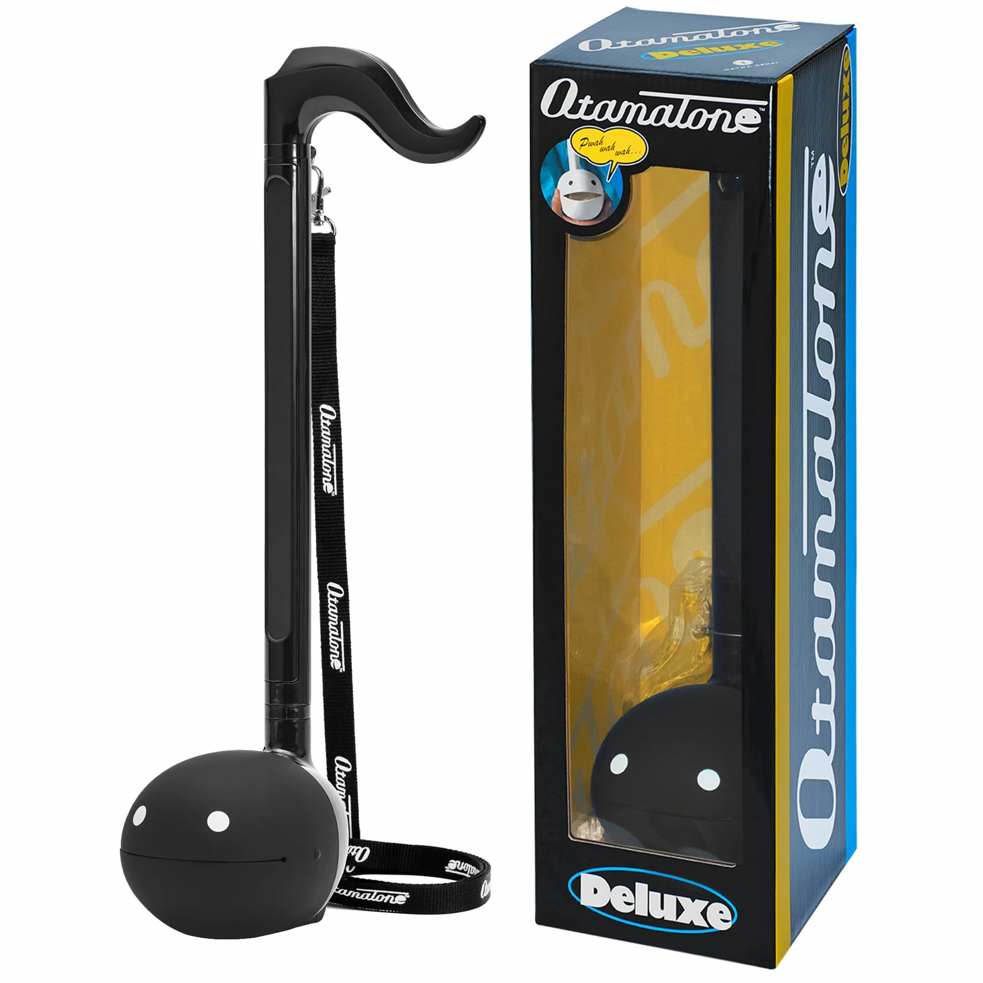 Otamatone Deluxe [edycja angielska] elektroniczny instrument muzyczny, zabawka, przenośny syntezator z Japonii, od Cube/Maywa Denki, czarny