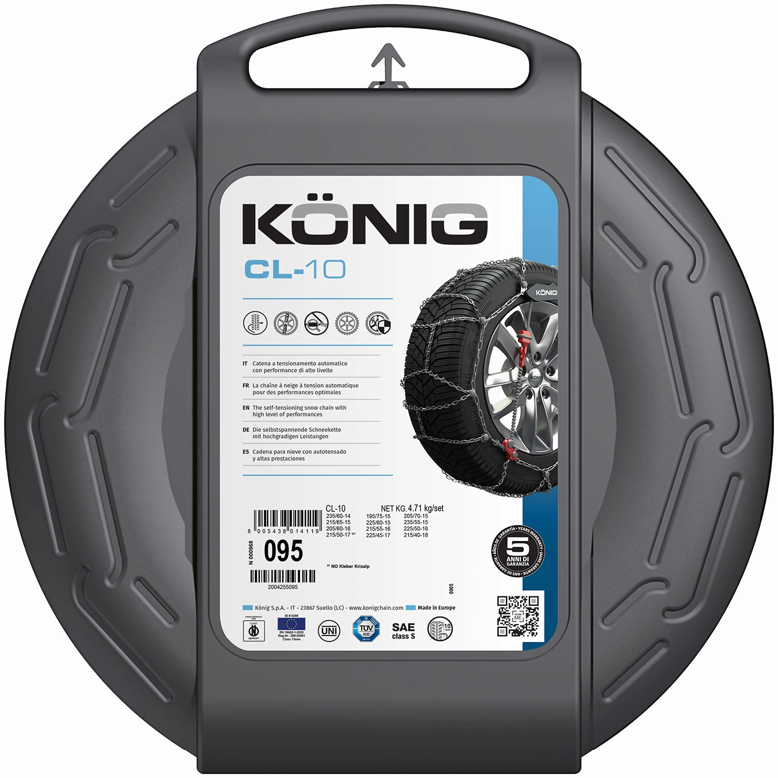 König CL-10 105 łańcuchy śniegowe, 2 sztuki