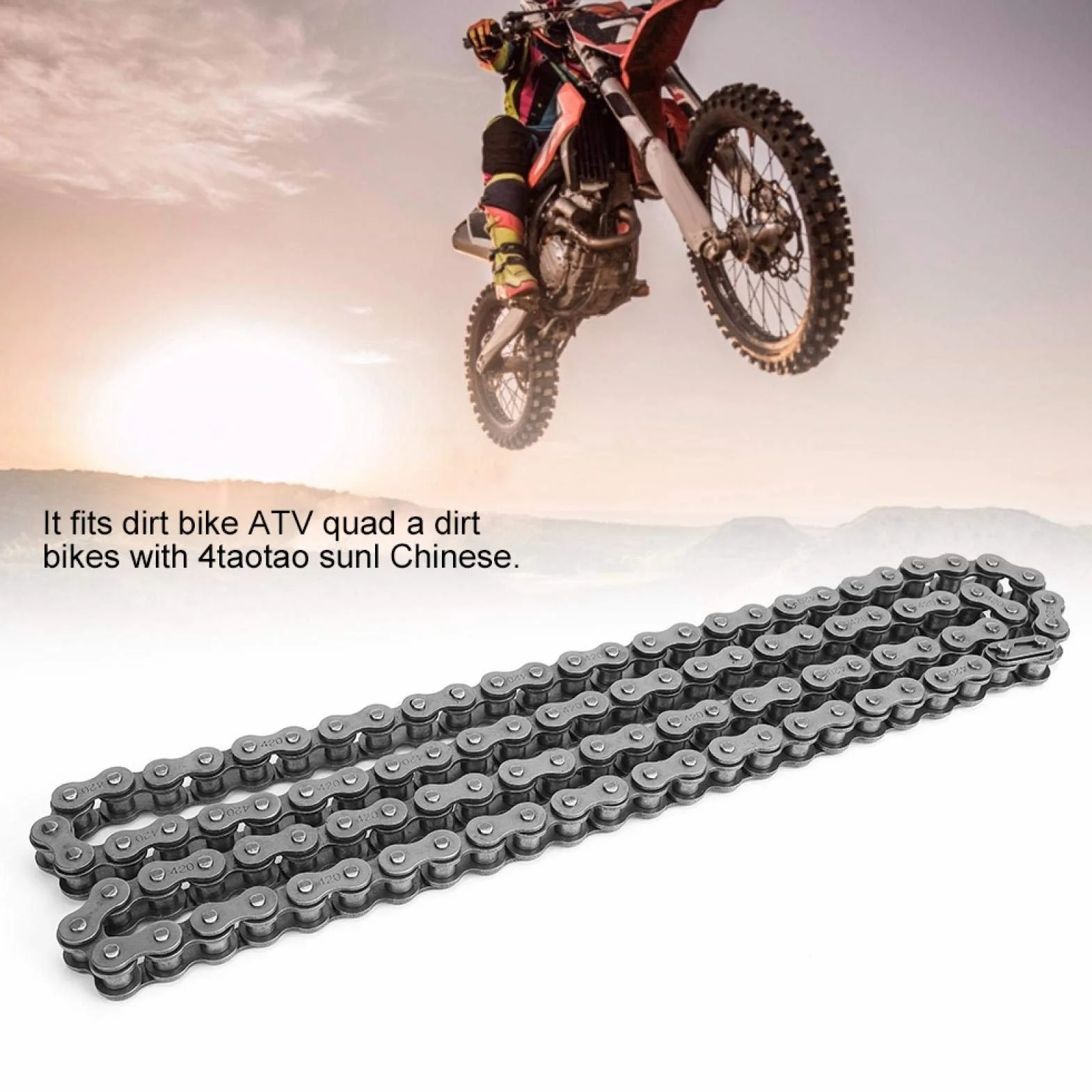 EBTOOLS do łańcucha 420 do quada 125 chiński do łańcucha 125 dirt do 110cc quad łańcuch napędowy 420 łańcuch 102 ogniwa łańcucha wiązania motocykla pasuje do 90110 125 cm3