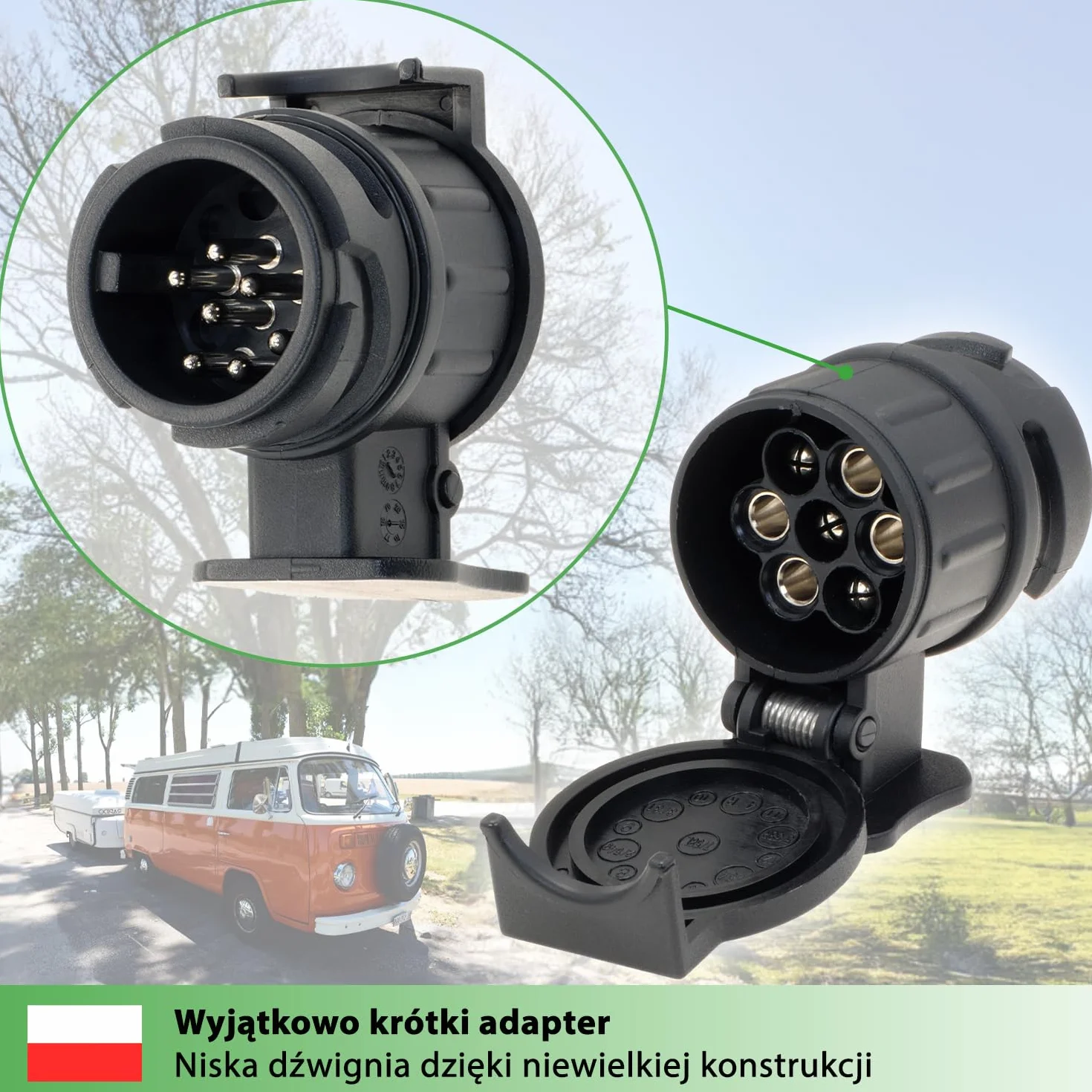 Fouraces Adapter do Przyczepy 13 do 7 Pin Czarny