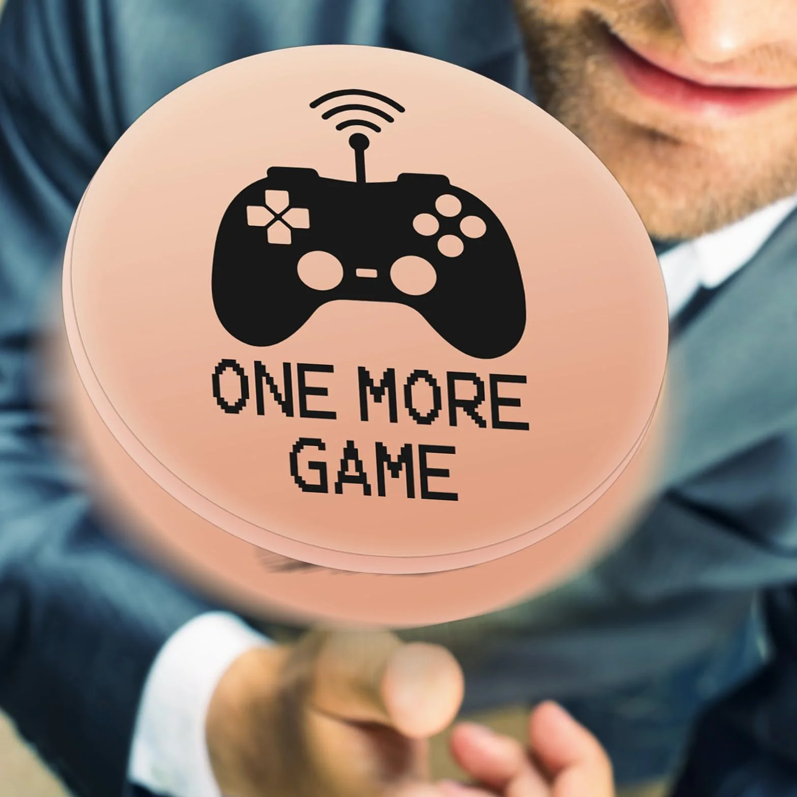 Amabro Zabawna moneta decyzji, Destiny Flip Coins prezenty dwustronne ONE MORE GAME TIME FOR BED Token ze skórzanym brelokiem dla chłopców dziewcząt chłopaka dziewczyny urodziny śmieszne gry miłośnik