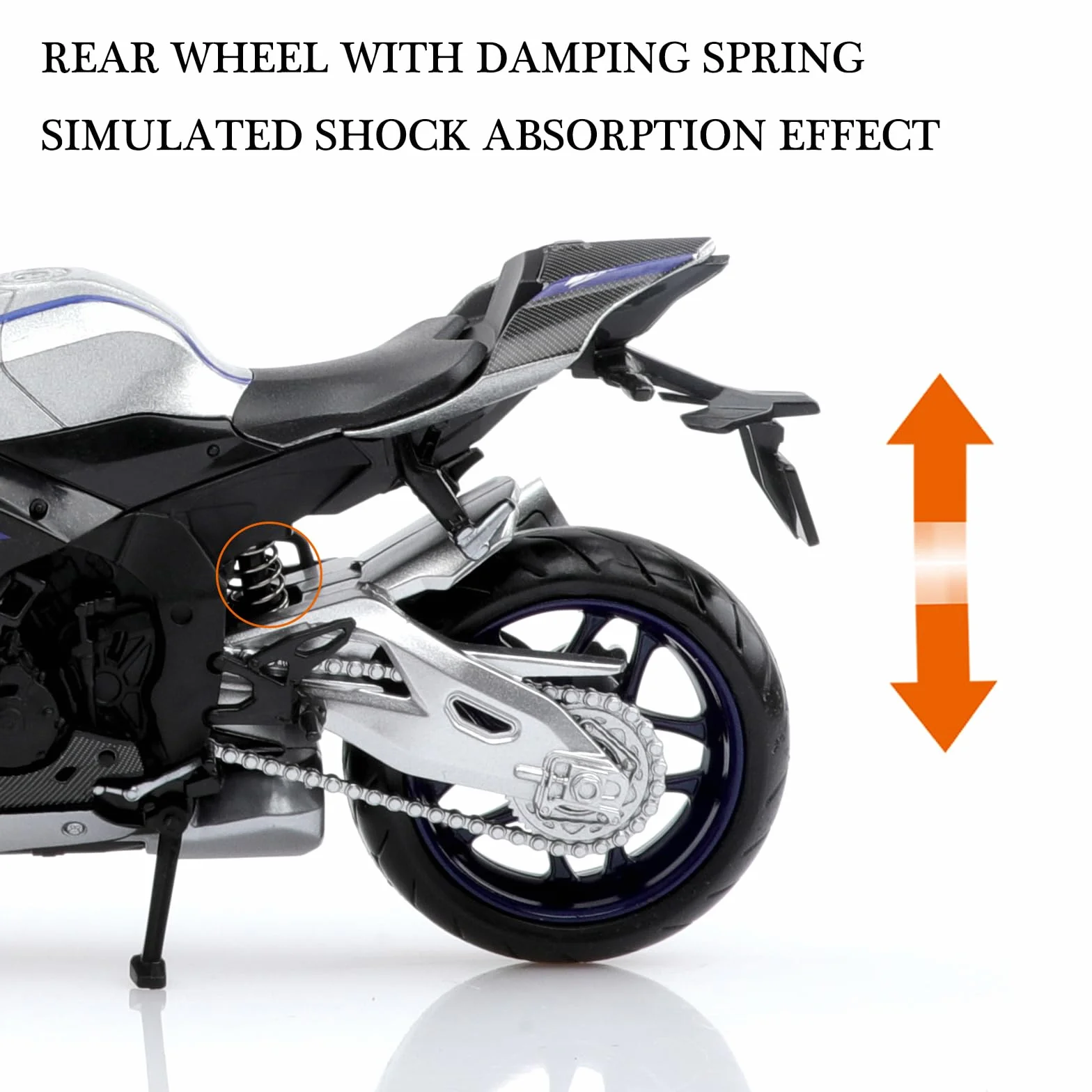 TOKAXI Yamaha YZF-R1M Diecast skala 1/12, zabawka motocyklowa, model motocykla Yamaha, zabawka motocyklowa R1, prezent dla chłopców i dziewczynek