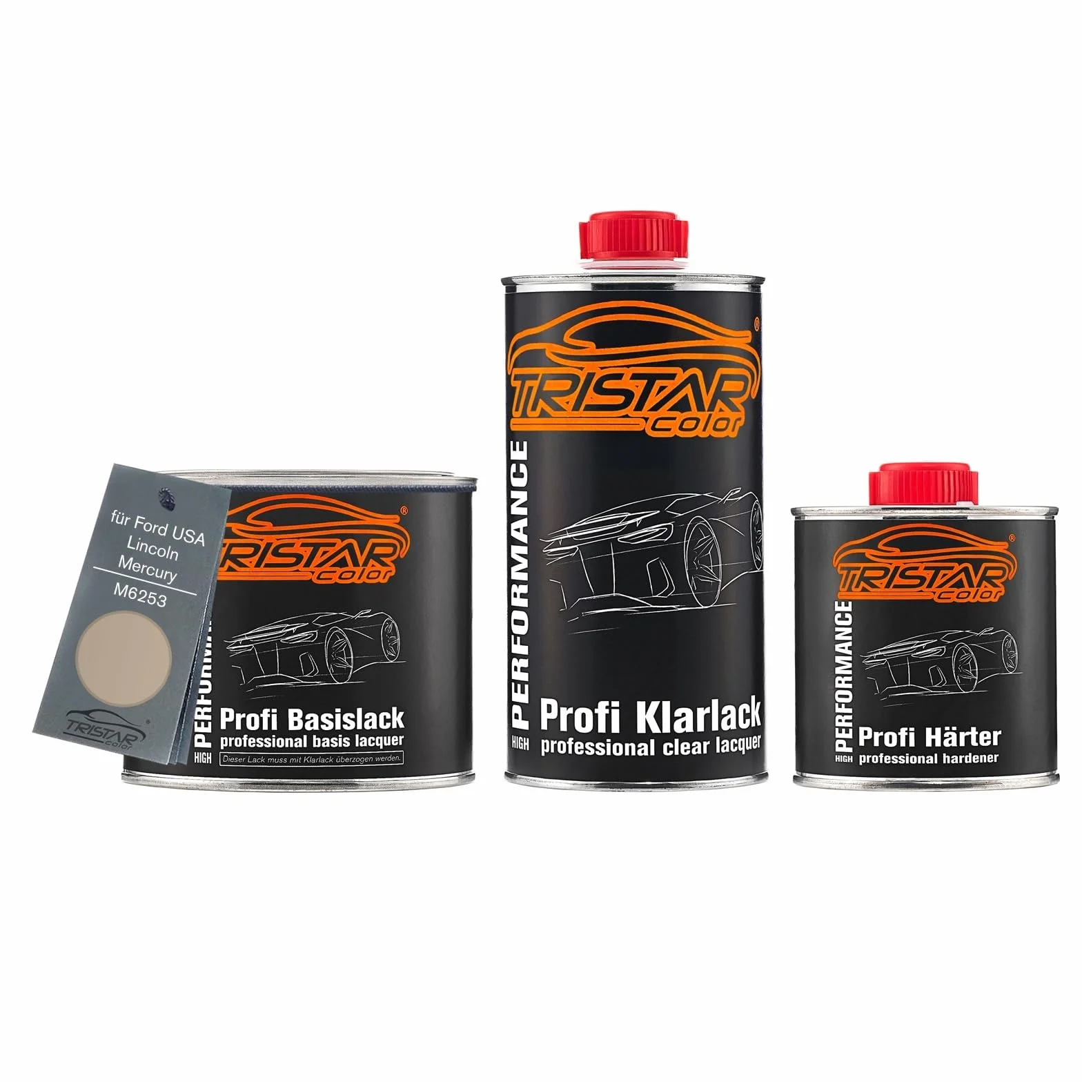 TRISTARcolor Lakier samochodowy Zestaw puszka gotowa do natrysku dla Ford USA/Lincoln/Mercury M6253 Light Sandalwood Metallic lakier bazowy + lakier bezbarwny 2K 1,25L