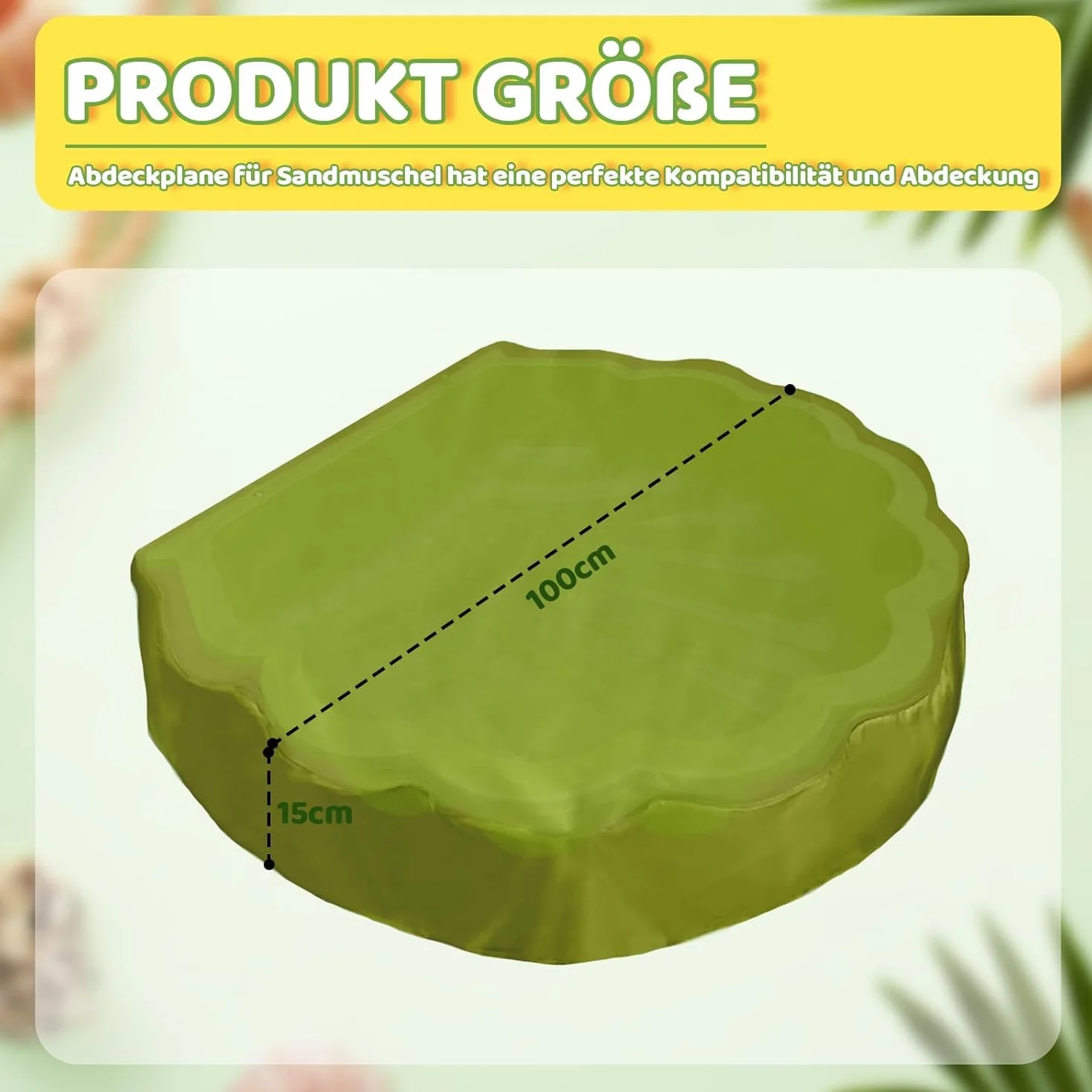 BEIMEIII Osłona piaskownicy 100 x 15 cm, okrągła plandeka typu S, wodoszczelna, z pokrywą, piaskownica, muszla do muszli wodnych i piasku