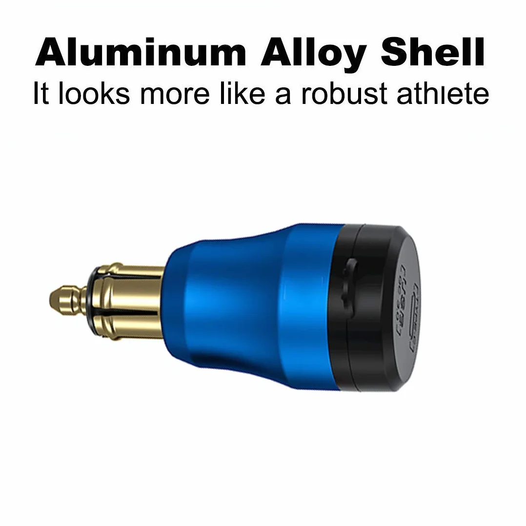 iMESTOU Aluminiowy adapter DIN do ładowarki USB C i szybkiego ładowania USB 3.0 - wodoodporny motocykl Hella 12V-24V/BMW Ducati Triumph