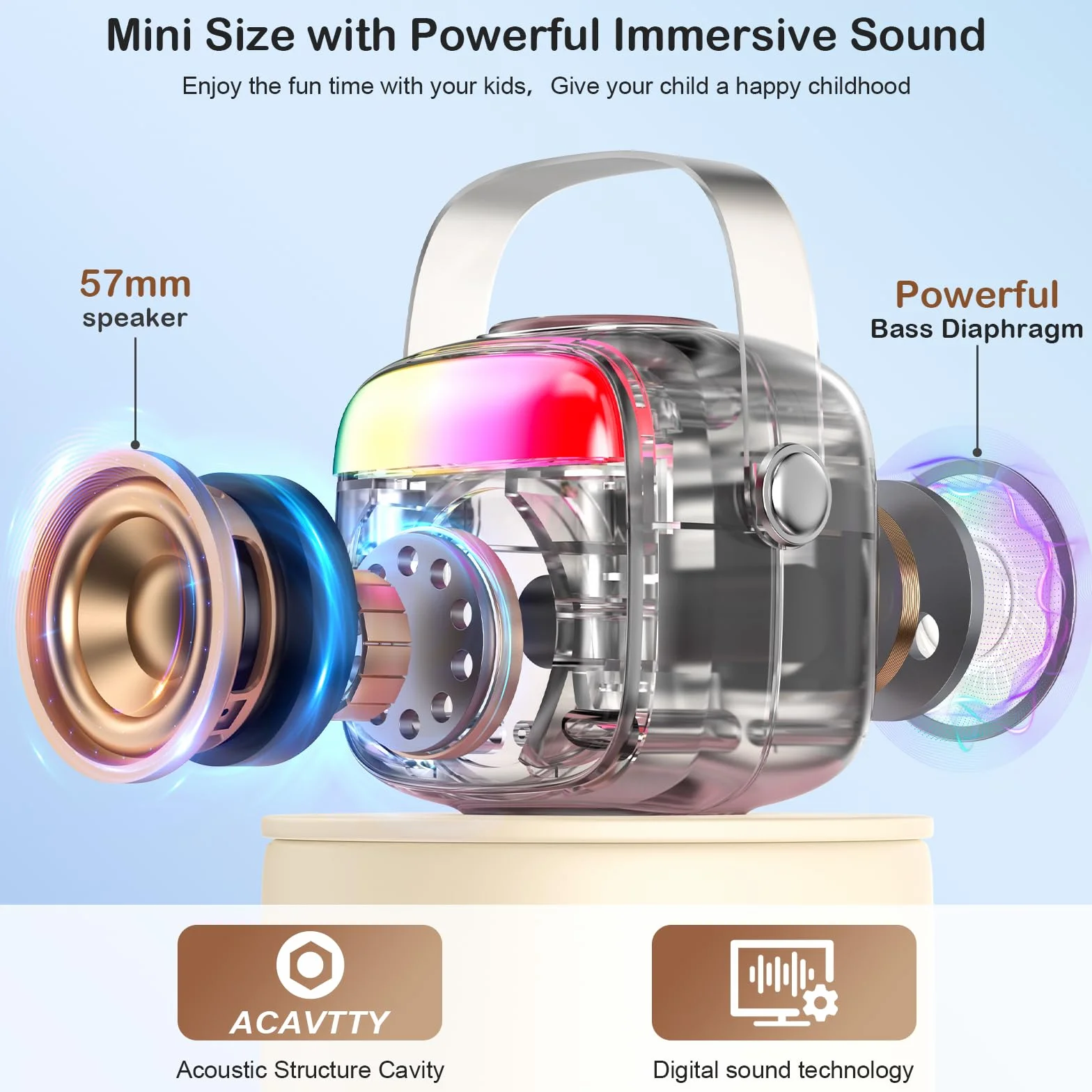 JYX Maszyna do karaoke dla dzieci i dorosłych, mini przenośny głośnik Bluetooth z mikrofonem, głośnik do karaoke z obsługą kart SD, USB, prezent urodzinowy i zabawka dla dziewcząt/chłopców