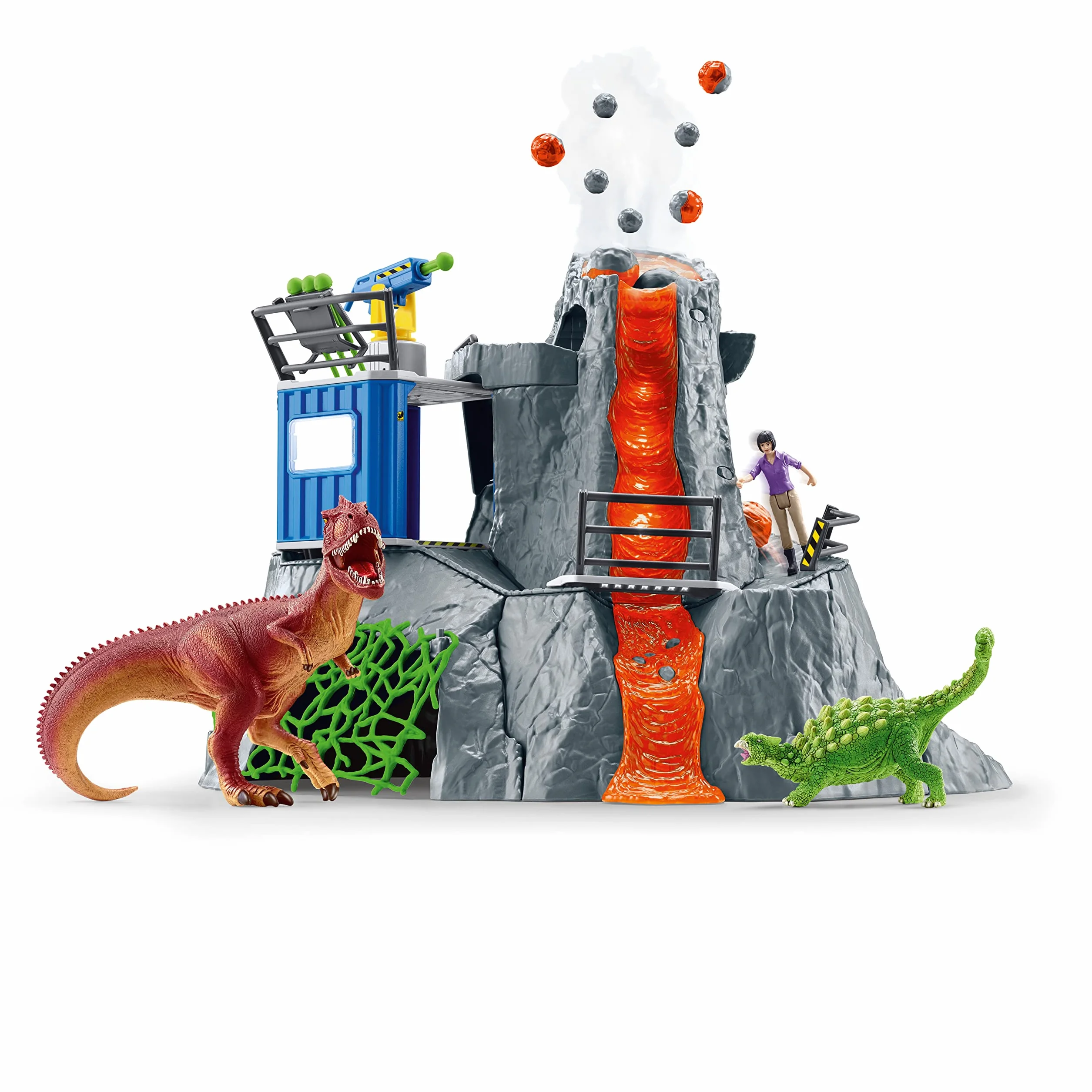 schleich 42564 Duża ekspedycja na wulkan, od 4 lat, DINOSAURS - Zestaw do zabawy, 46 x 44 x 36 cm