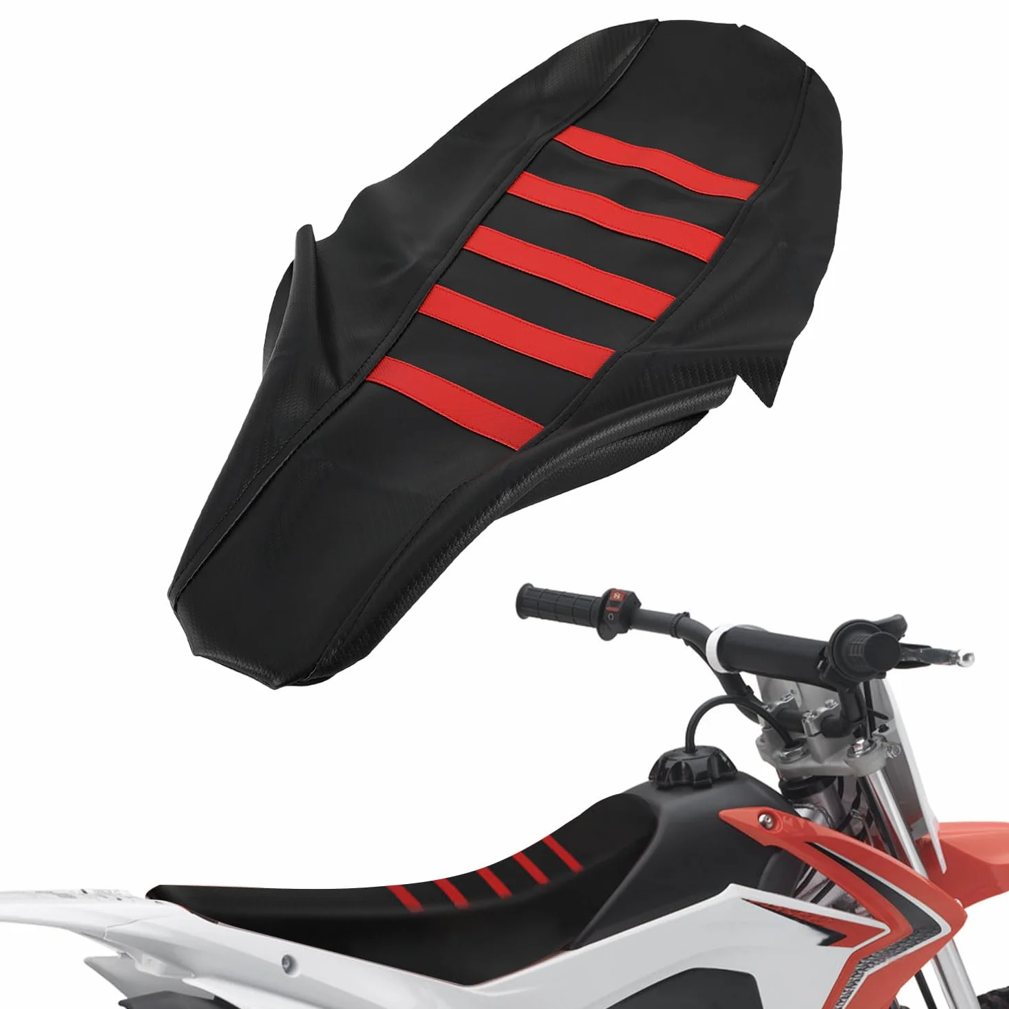 Pokrowiec na siedzenie motocyklowe, antypoślizgowa poszewka na poduszkę do CRF110F/CRF125F 2023-2025 - czerwony
