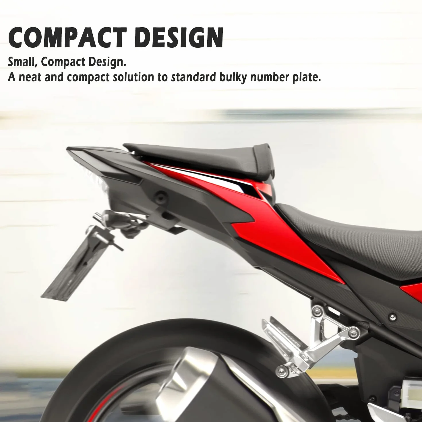 Tylna tablica rejestracyjna motocykla z oświetleniem LED kompatybilna z H-Onda CBR500R CBR 500 R CBR 500R CBR-500-R 2019 2020 2021 2022 2023 Fender Eliminator Zestaw tablicy rejestracyjnej