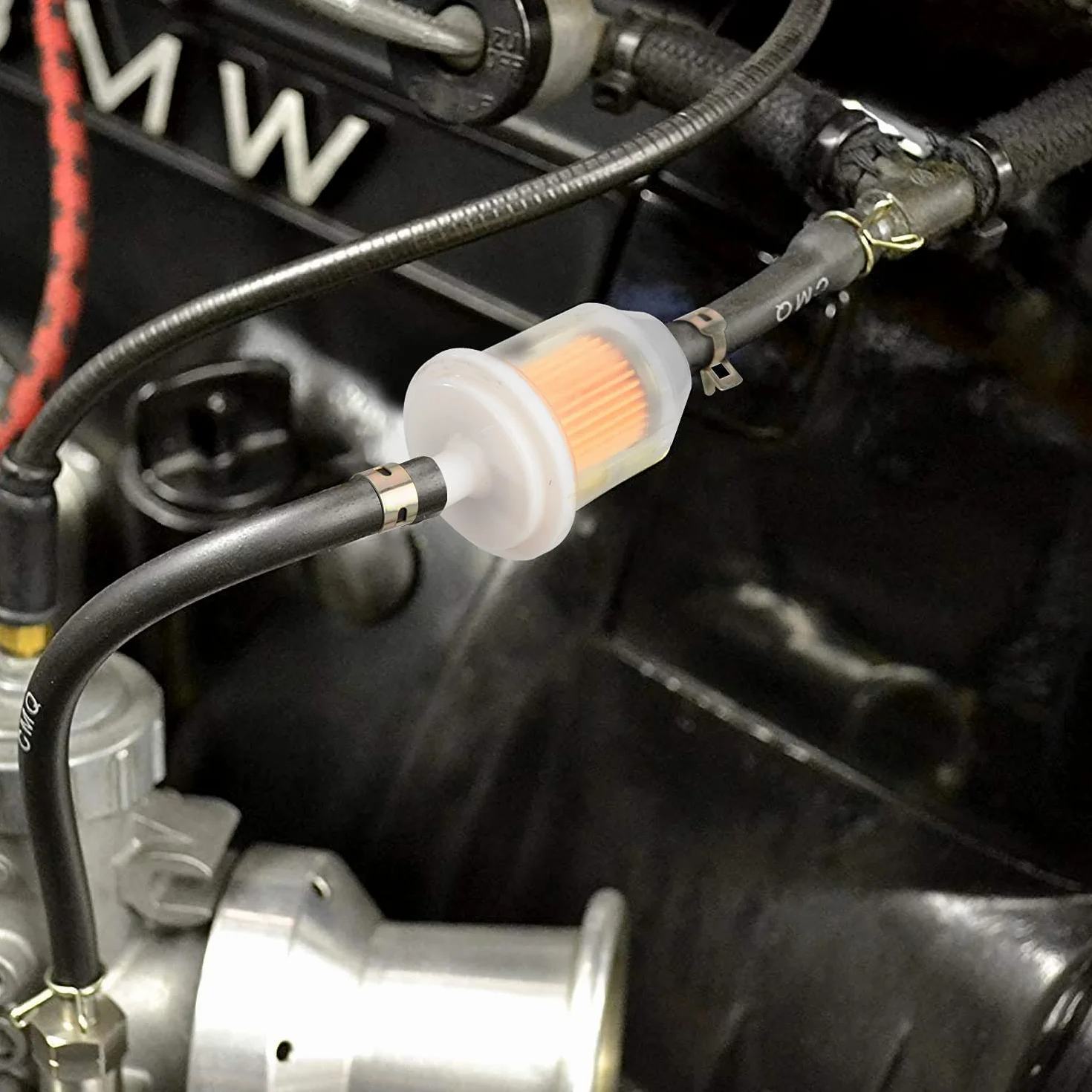 Zestaw filtrów węża paliwowego 6 mm linia benzynowa 2 m z 6 mm/8 mm filtrami paliwa i opaskami zaciskowymi do motocykla skutera kosiarki 13 sztuk