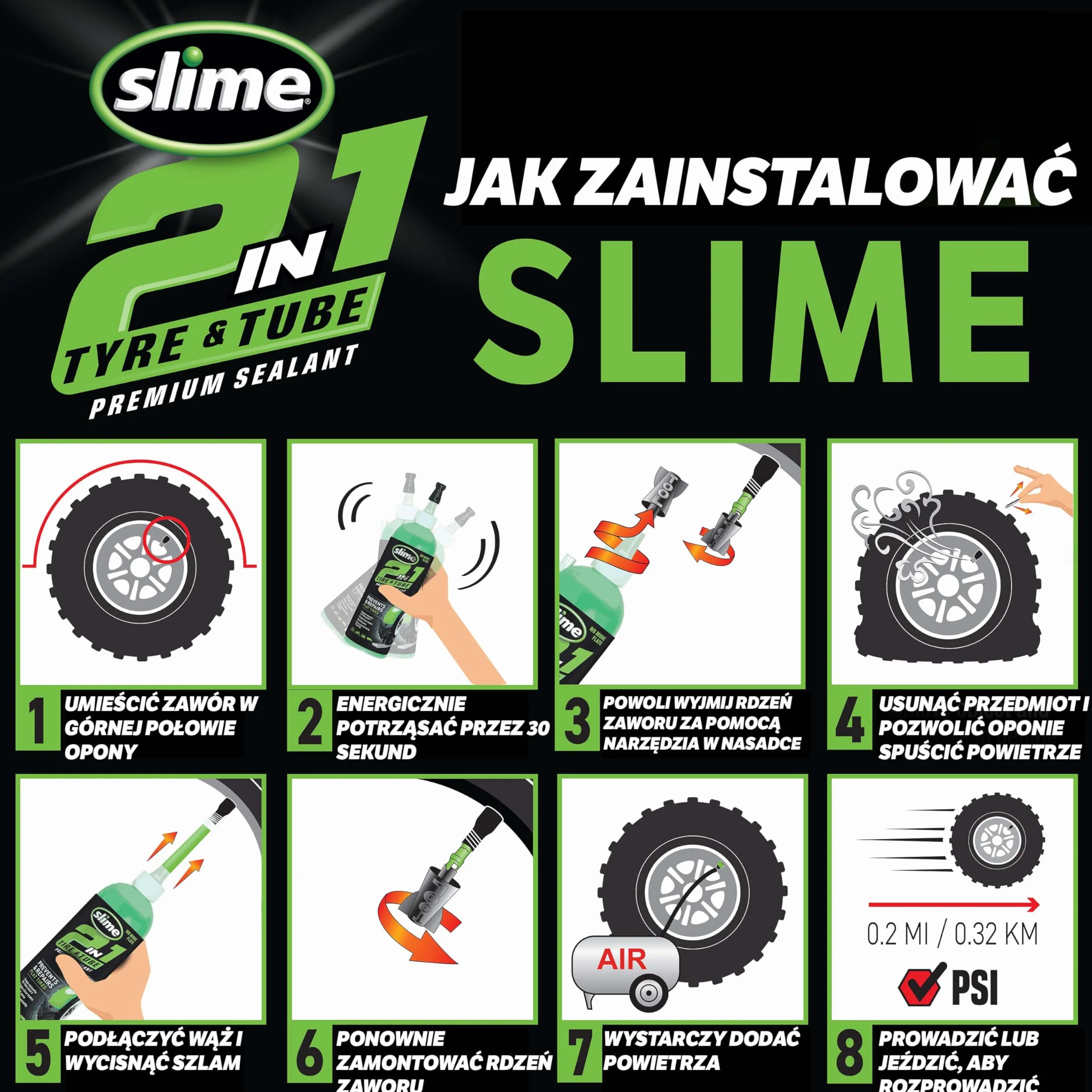 Slime Uszczelniacz do opon i dętek 2-w-1 910 ml Naprawia przebicia