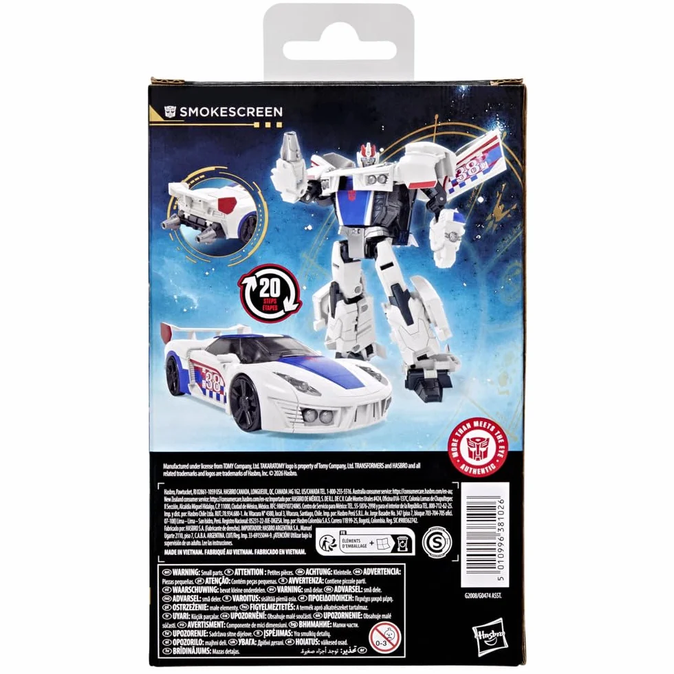 Smokescreen z kolekcji Transformers: Age of the Primes, 13-centymetrowa przekształcająca się figurka klasy Deluxe, zabawkowe roboty dla dzieci w wieku od 8 lat