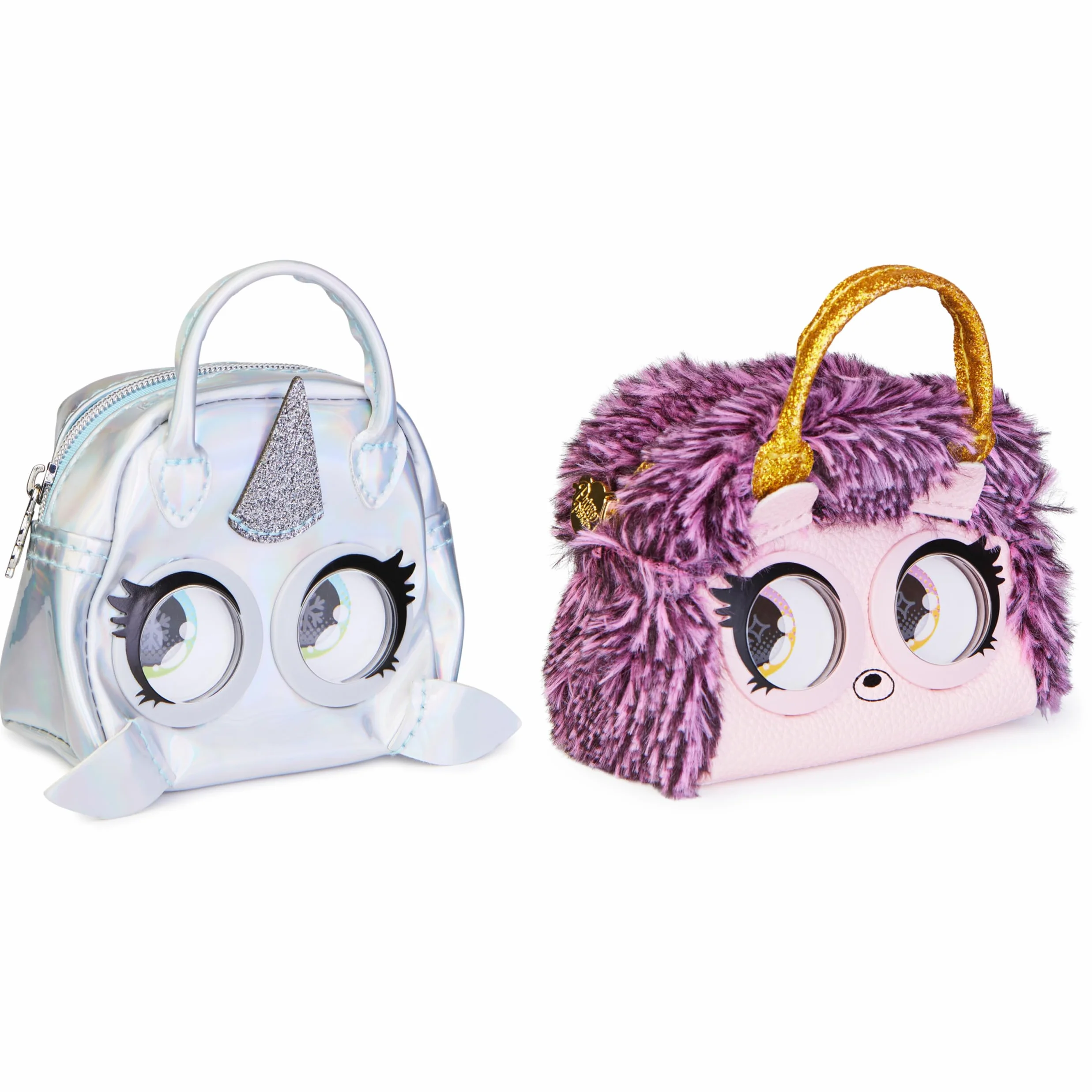 Purse Pets Mikro-zestaw 2 mikrofonów - mini torebka w formacie towarzysza - 2 małe zwierzęta do zawieszenia na dźwięku lub pasku - Poruszają oczy - 6064161 - Zabawka dla dzieci od 5 lat