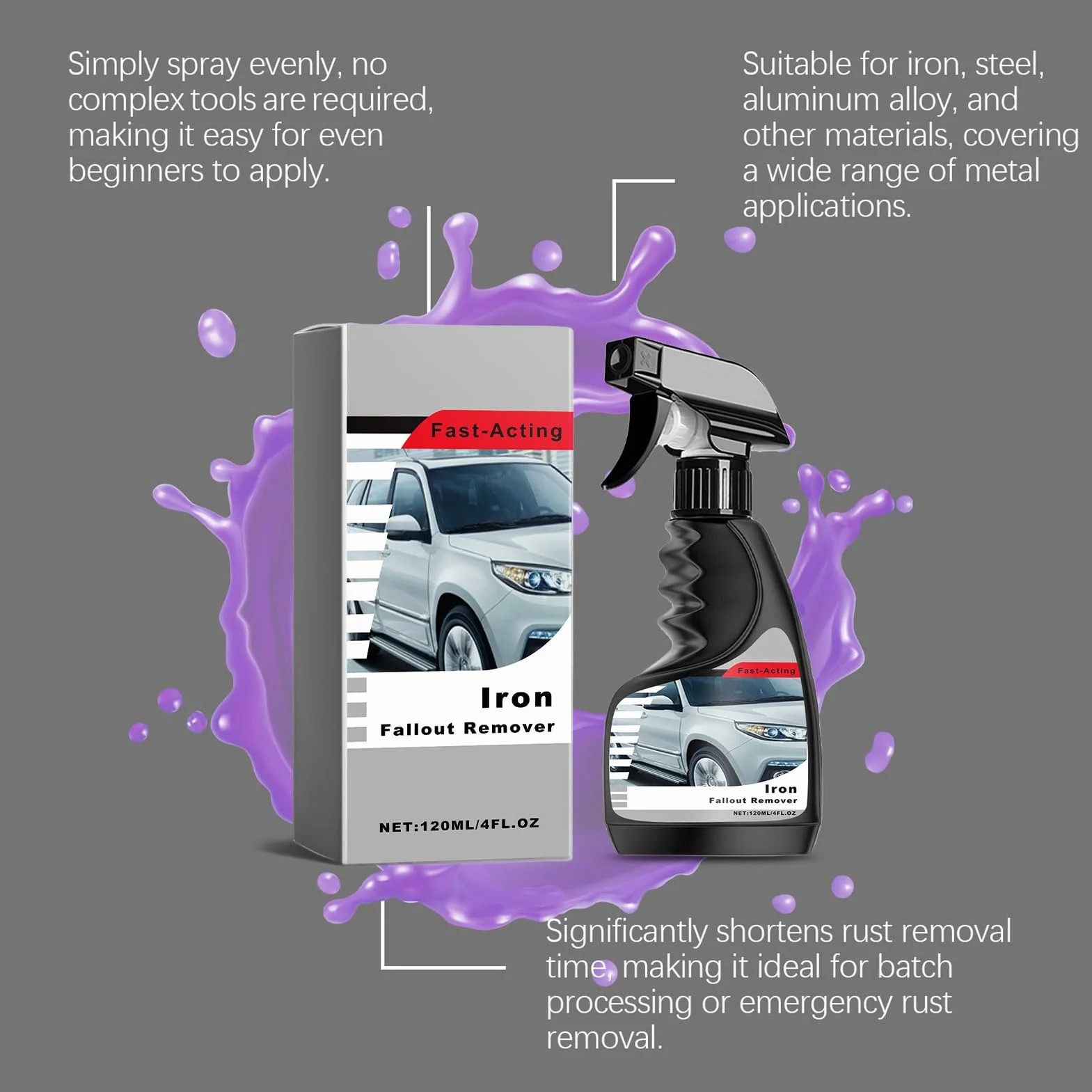Spray do usuwania rdzy 120 ml ochrona przed utlenianiem środek do czyszczenia samochodu motocykla łodzi