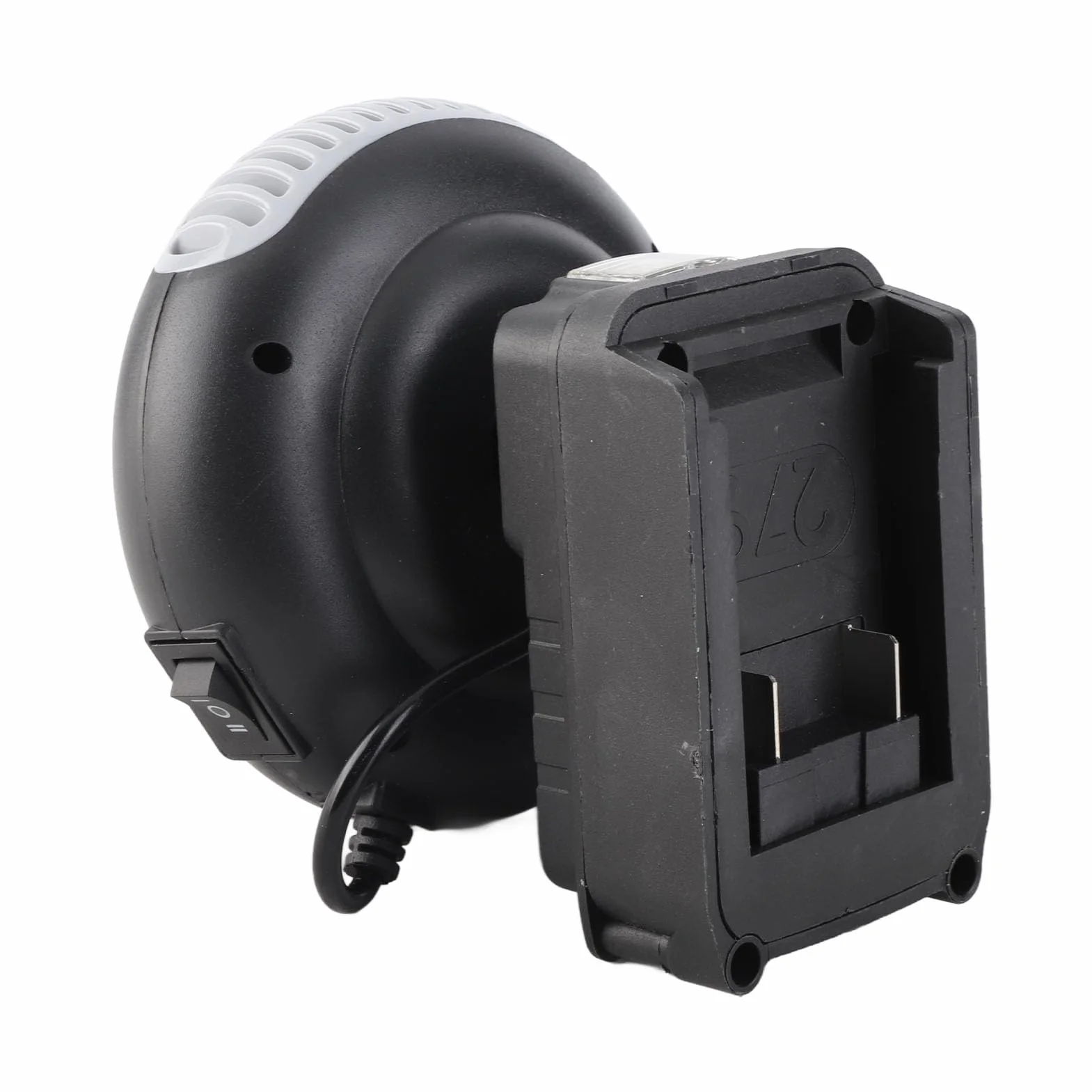 Przenośny Grzejnik Samochodu 170W, Inteligentny Mały Grzejnik z 2-poziomowym Termostatem, Obrotowa Głowa, Cicha Praca, Porty USB do Ładowania, Kompatybilny z Akumulatorem 18V 5pin WA3551 LI