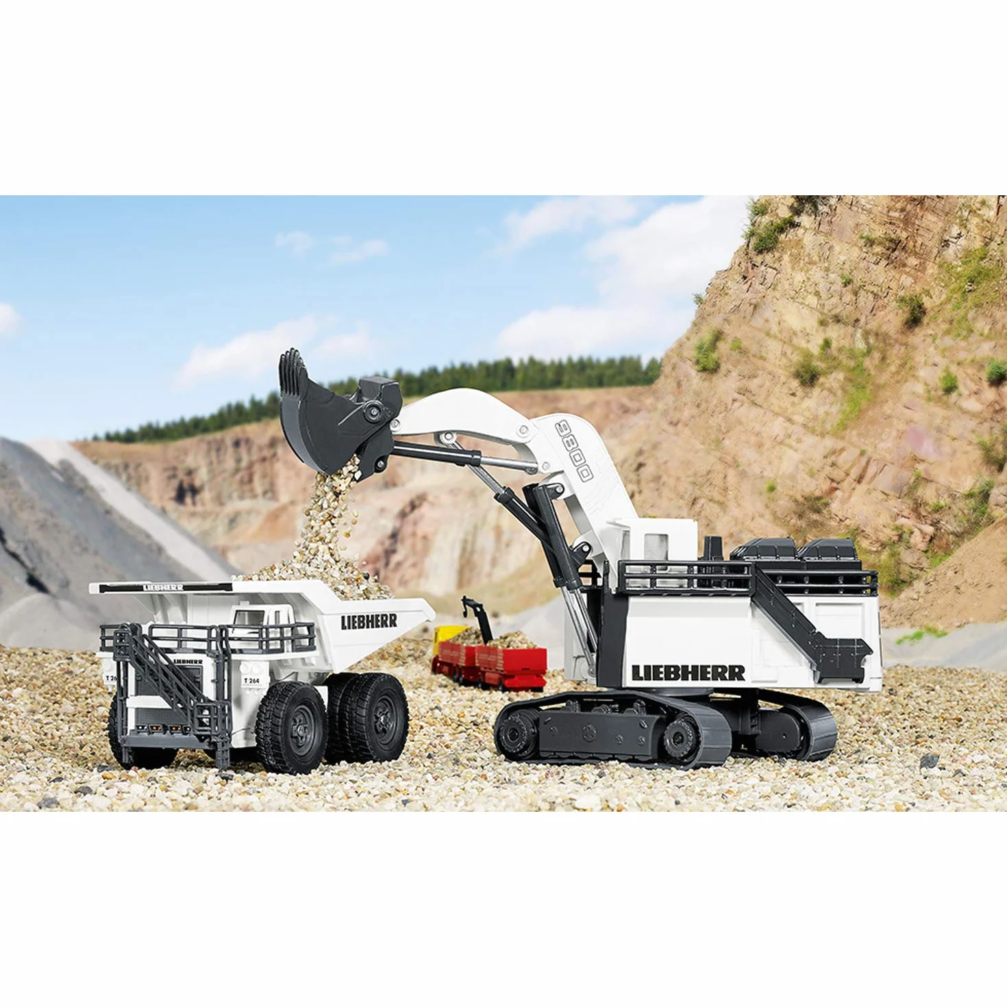 Siku 1798, Koparka górnicza Liebherr R9800, 1:87, Metal/Tworzywo sztuczne, Biała, Funkcjonalna łyżka