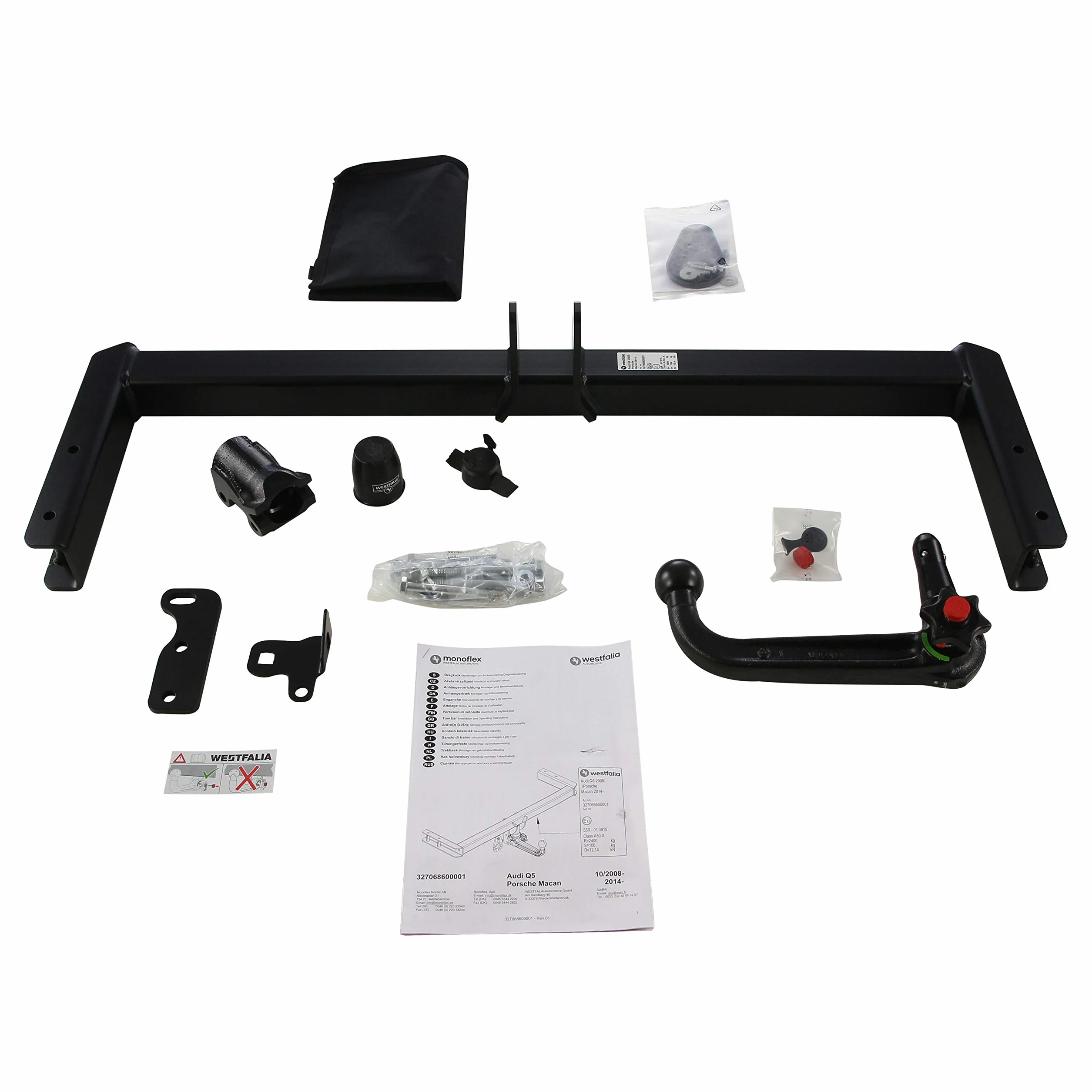 Westfalia Wypinany Hak Holowniczy do Audi Q5 10/2008-05/2016 Porsche Macan od 04/2014