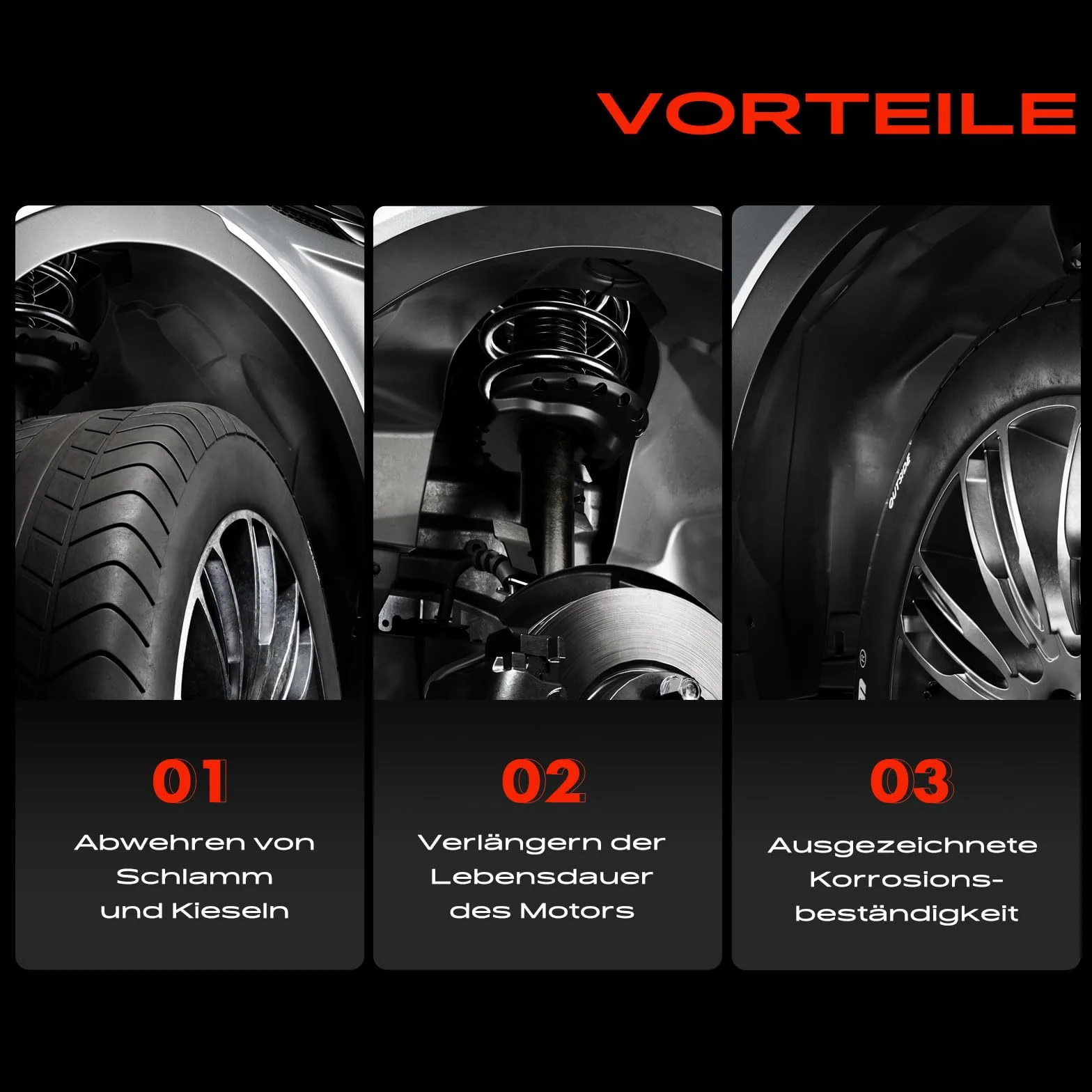 Frankberg 4 x osłona nadkola, wewnętrzny błotnik przedni i tylny do 4 Runner N21 FJ Cruiser GSJ1 Land Cruiser Prado J12 2001-2021, kolor czarny, tworzywo sztuczne, off-road, samochód