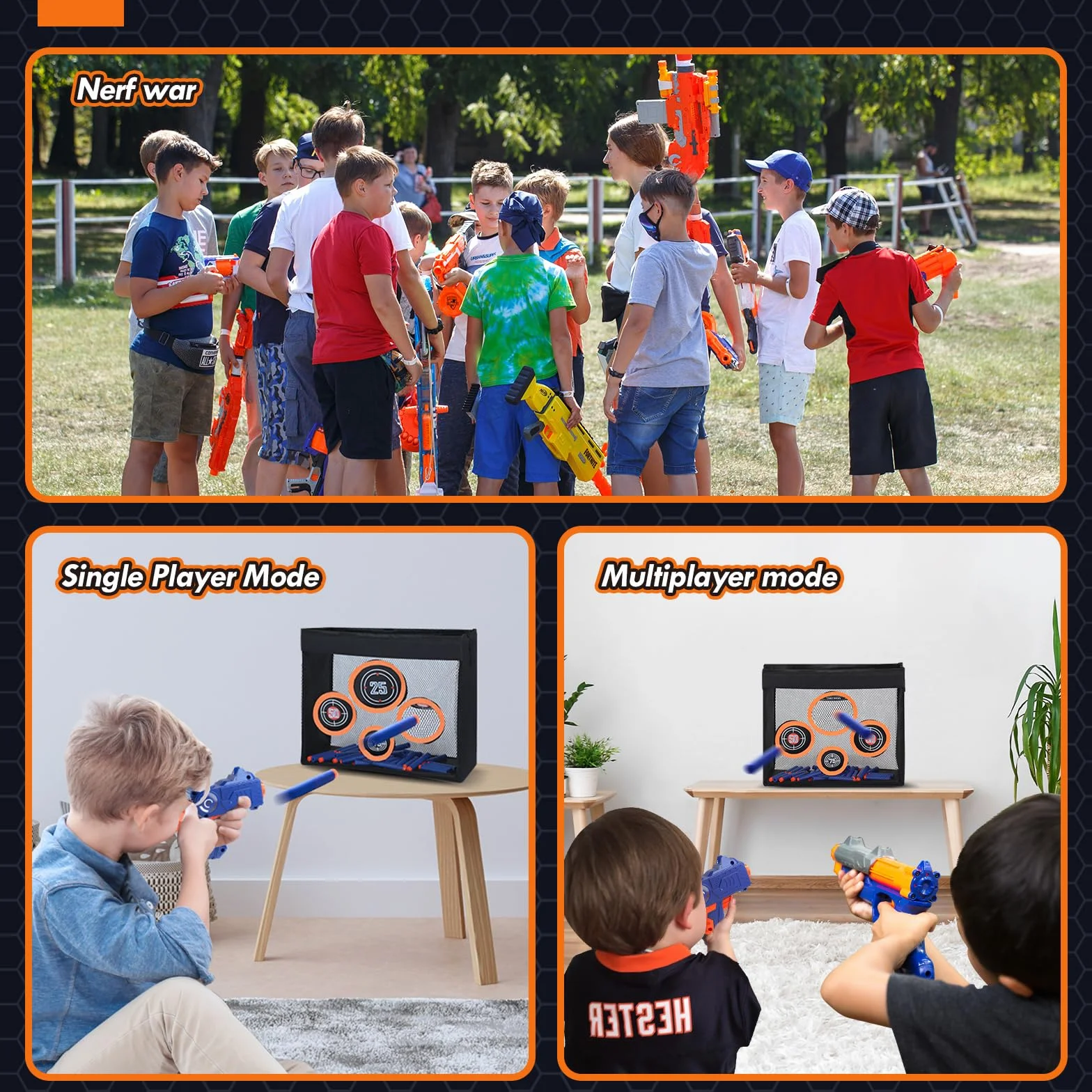 Lehoo Castle Tarcza celownicza Nerf, 4 celowniki z siatki z uchwytem, 16,5 l Nerf organizer na akcesoria, prezent dla chłopców