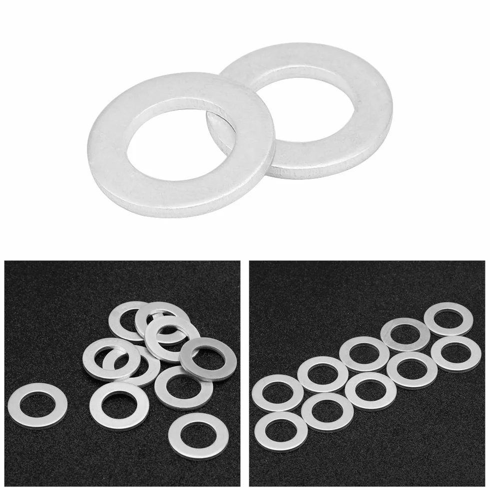 Uszczelki korka spustowego, auto 14 mm 10 sztuk Korek spustowy Podkładki dociskowe zgniatane Uszczelki 94109-14000 aluminium srebrne