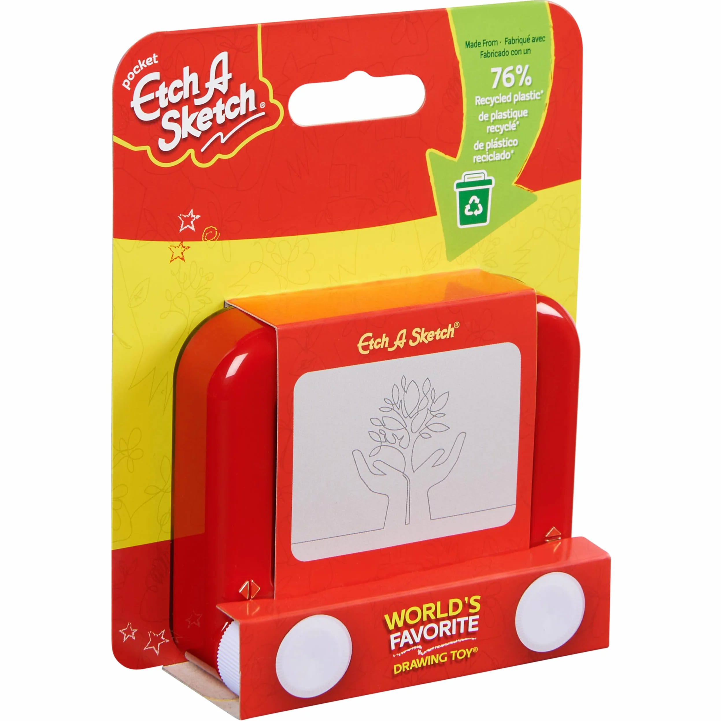 Etch A Sketch - wersja z recyklingu - Twórz niekończące się rysunki za pomocą tego magicznego ekranu - Format podróży do zabrania wszędzie - Zabawka dla dzieci 3 lata i więcej - Kreatywna zabawka do