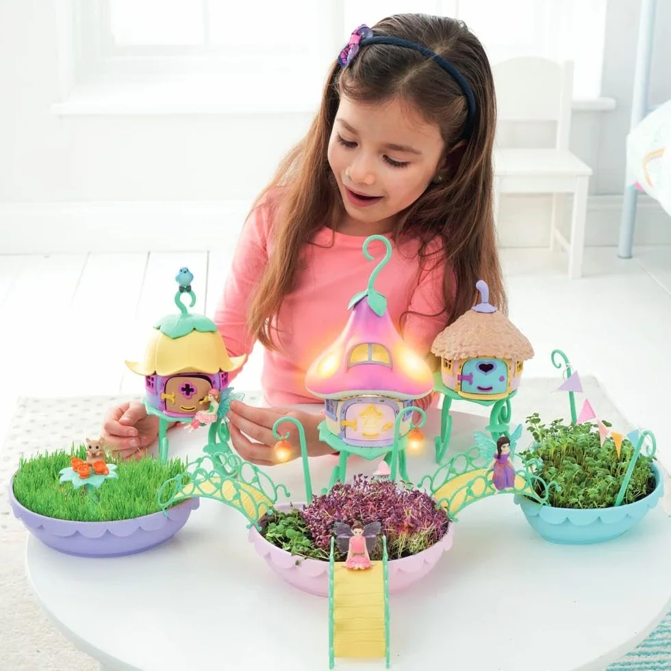 TOMY My Fairy Garden E73341 Zestaw zabawek dla dzieci od 4 lat do samodzielnego sadzenia z nasionami trawy