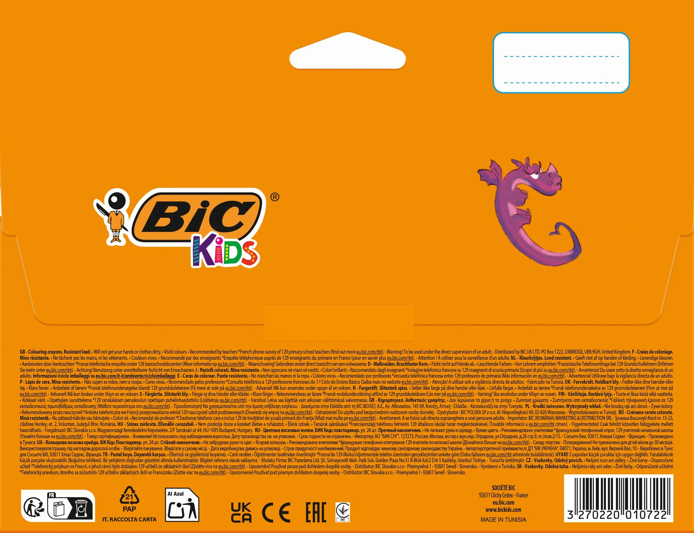 BIC Kids Plastidecor Kredki świecowe Pudełko 24szt