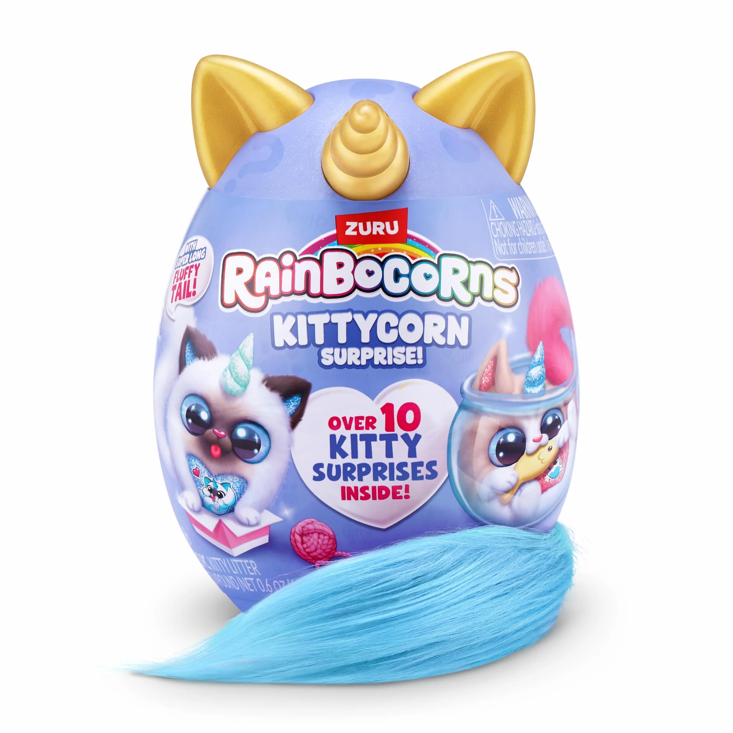 Kittycorn Surprise Seria 3 od ZURU Pluszowa zabawka kolekcjonerska pluszowa zabawka, szlamy, jajka niespodzianka dla dziewczynek (21,5 cm) (Maine Coon Cat)