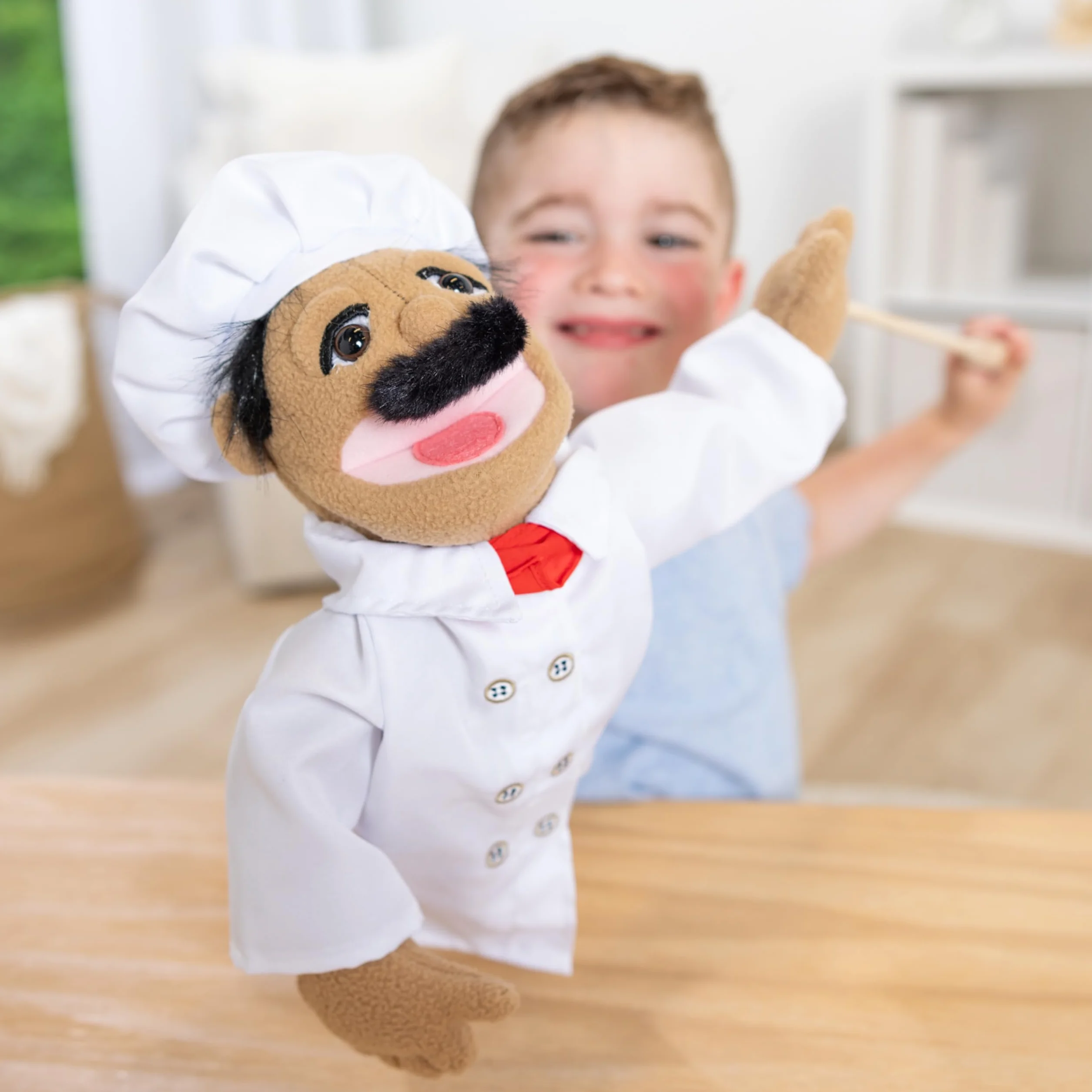 Melissa & Doug Chef Puppet With Detachable Wooden Rod for Animated Gestures