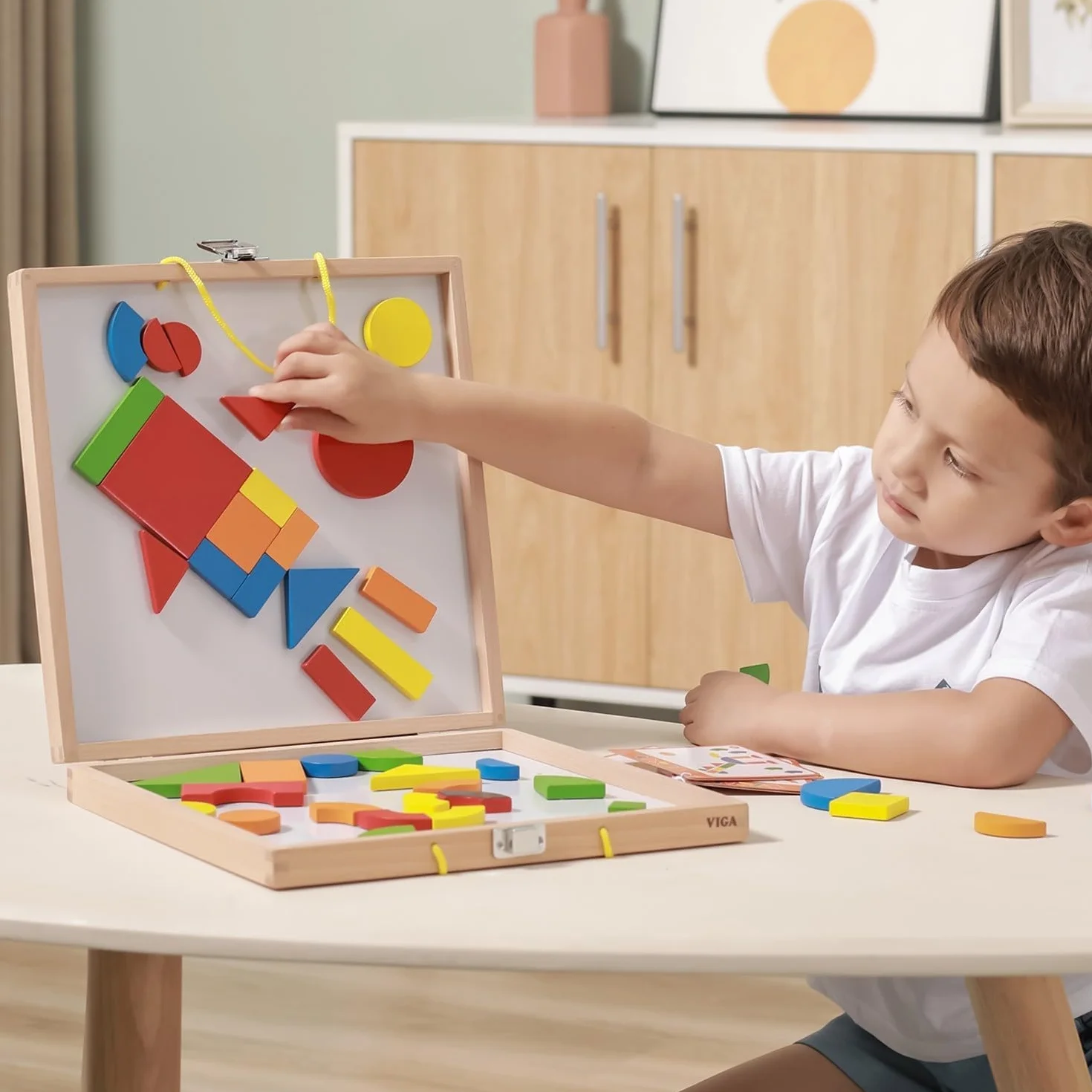 Viga Toys - Magnetyczna gra kształtów