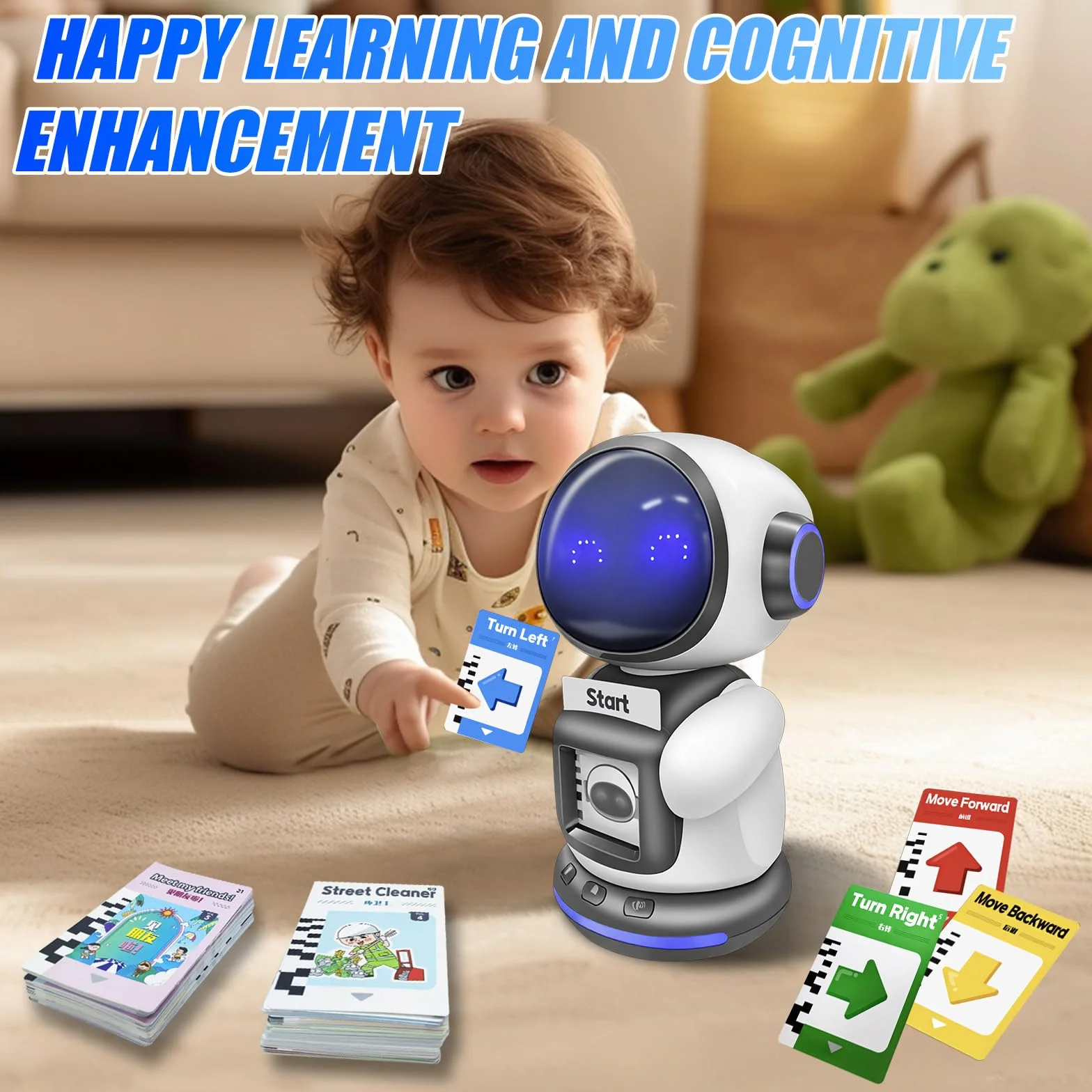 OBEST 2.4G Remote Control Robot z kartą Detekcja polecenia,Funkcja nagrywania i zmiany dźwięku,Światła ekspresji, 4-kierunkowe elastyczne sterowanie,Dzieci Wczesna Edukacja Głos Zabawki edukacyjne