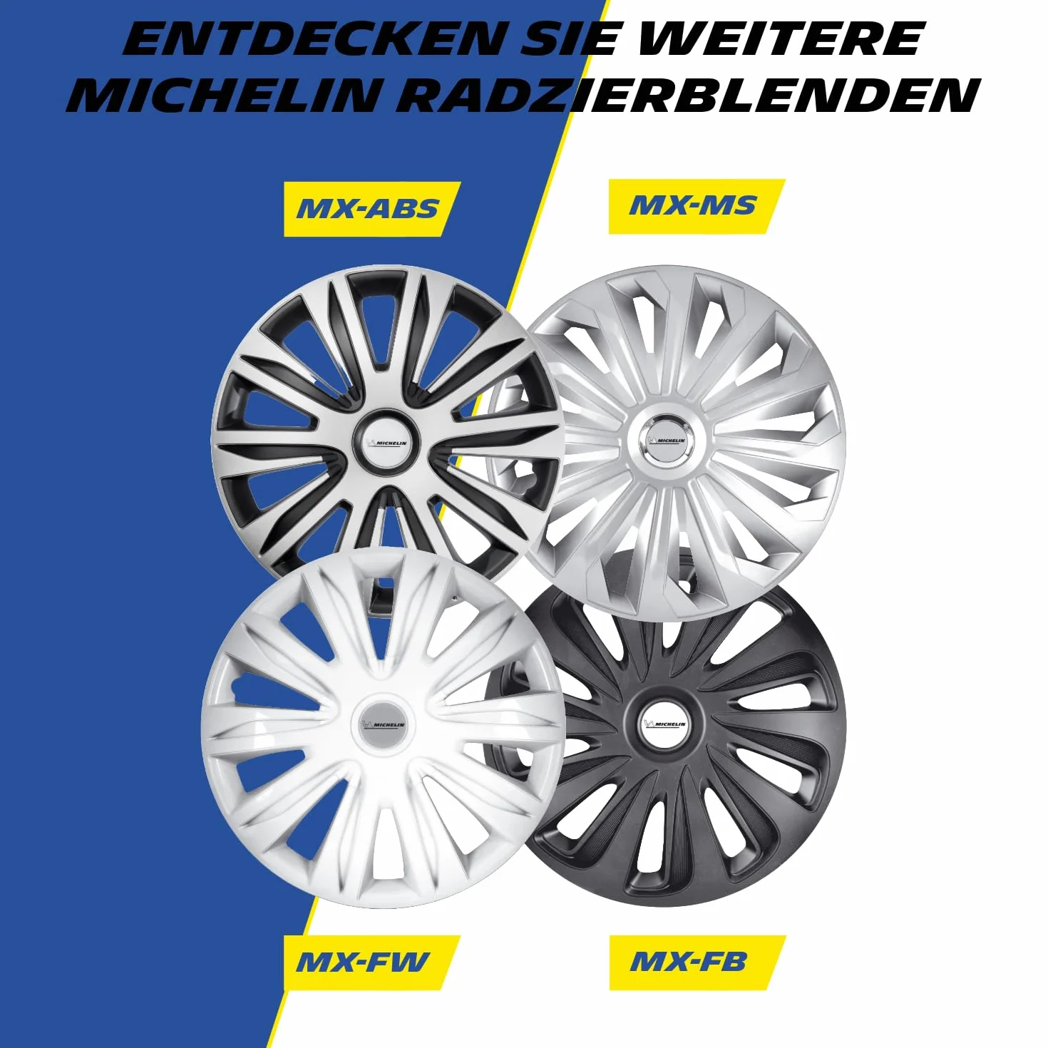 MICHELIN Fabienne uniwersalne kołpaki ozdobne 4 sztuki czarne ABS