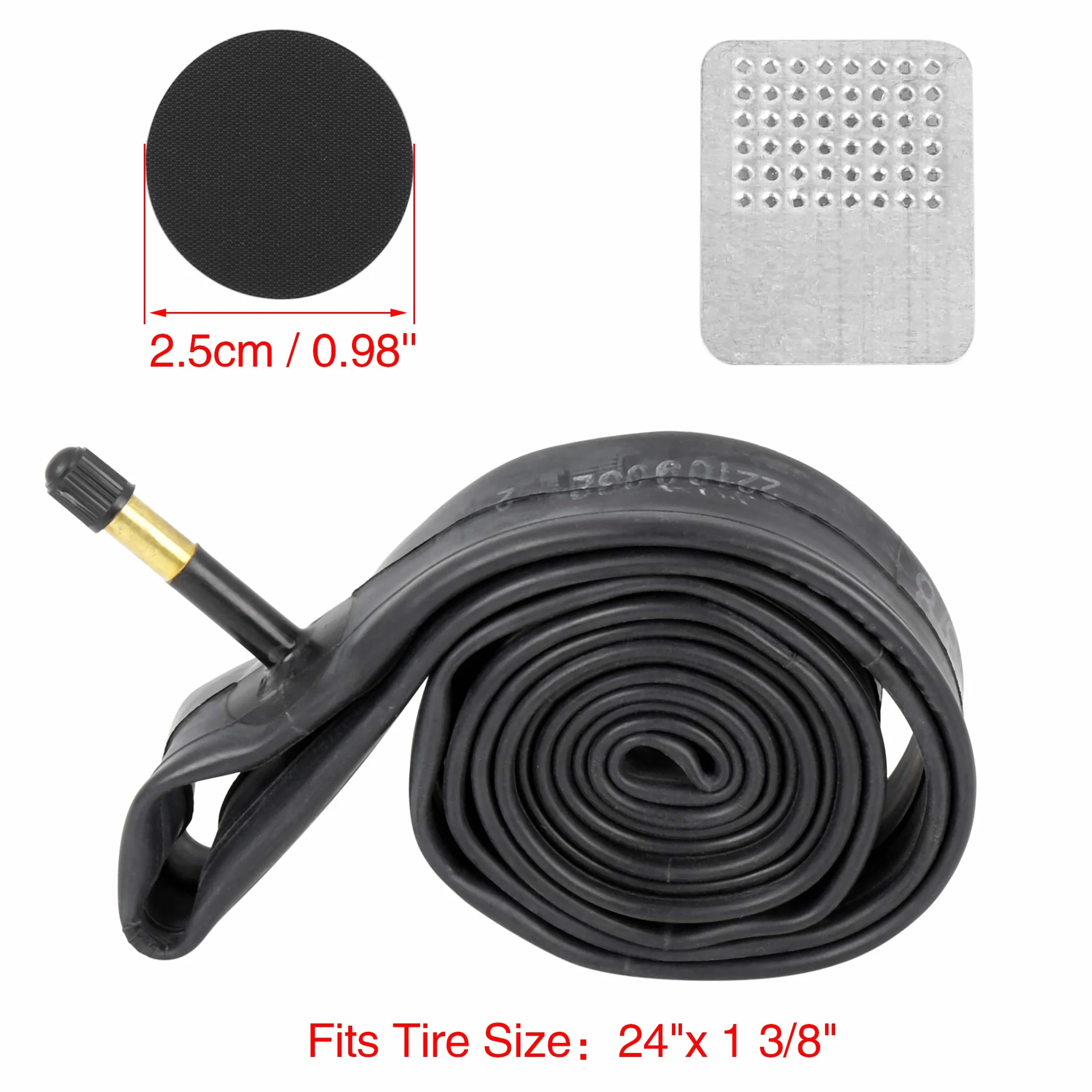 X AUTOHAUX 2 sztuki opon rowerowych, dętki wewnętrzne, dętki gumowe 24 x 1 3/8 amerykańskie wentyle do dętek do opon MTB 24 cale