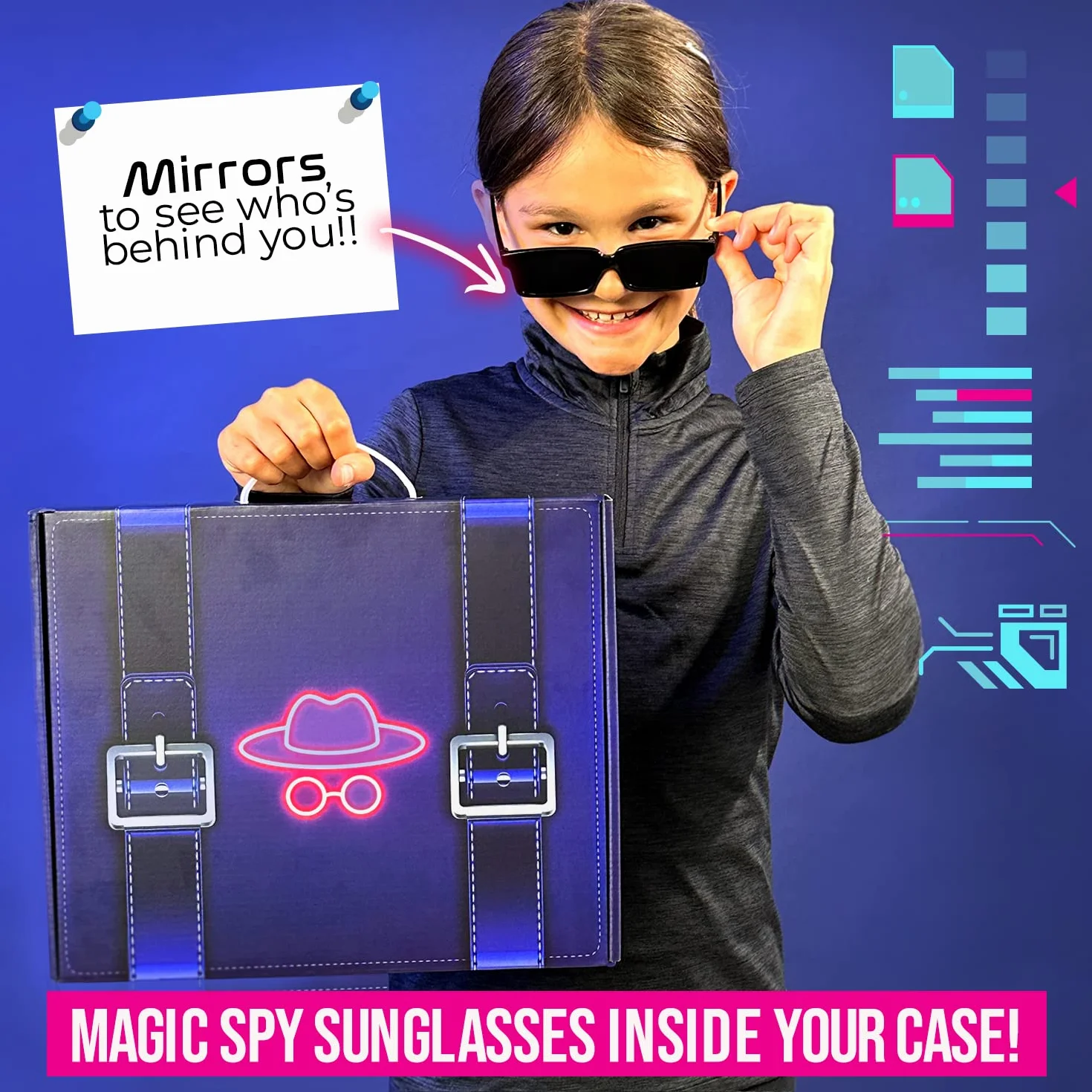 GirlZone Ultimate Secret Agent, zestaw do pisania, ekscytujący zestaw szpiegowski i zabawny zestaw artykułów piśmienniczych z zabawką, papierem papierniczym i kopertami dla dzieci szpiegowskich