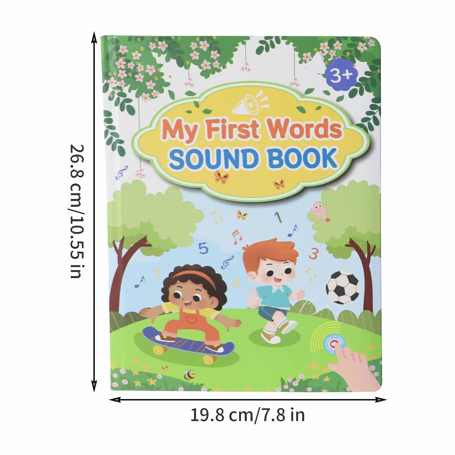 First English Words Book Sound, Interactive Talking Learning Book, Educational Speaking Books, Vocabulary Builder for Kids, , Preschoolers, Boys, Girls, 7.8x10.55 Inches