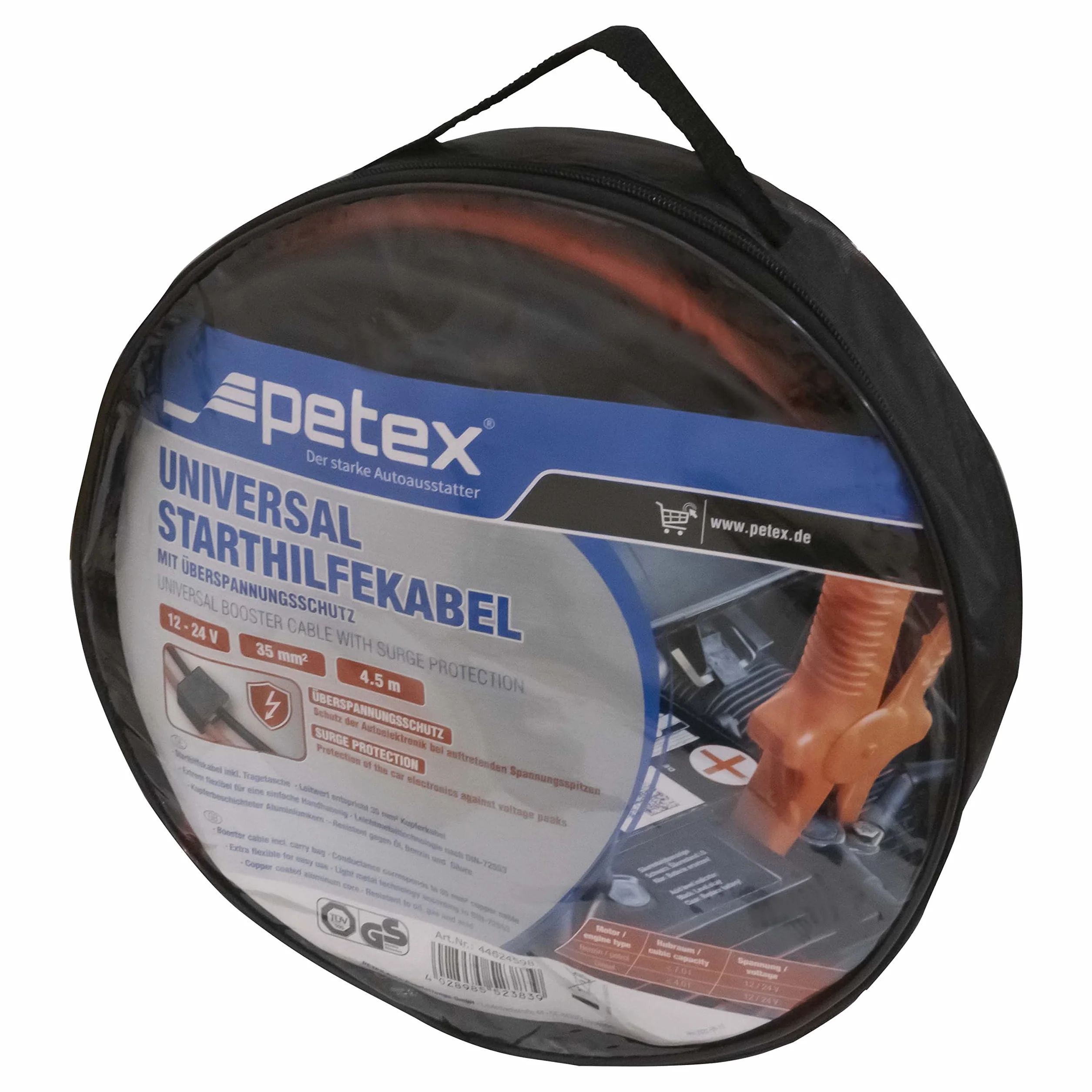Petex 44624598 kabel rozruchowy 35 mm², z zabezpieczeniem przed przepięciem, długość 4,5 m