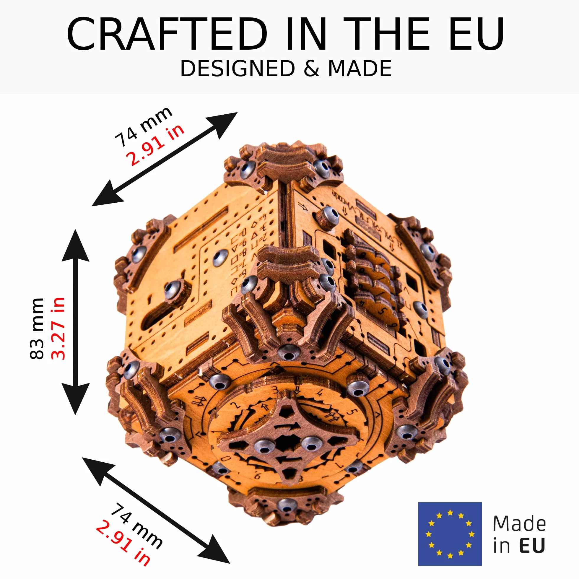 WOODEN.CITY Tesseract's Secret drewniane pudełko na puzzle dla dorosłych - zestaw łamigłówek 3D – pokój ucieczki w pudełku wyzwanie – wyjątkowy prezent dla mężczyzn i kobiet – wyprodukowano w UE